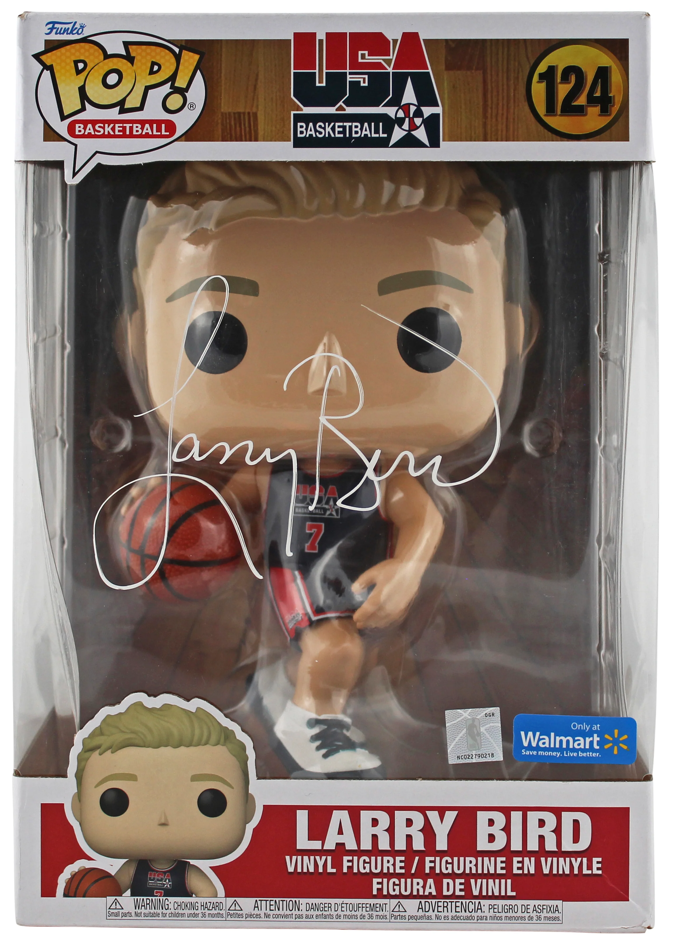 Larry Bird Signed 10 Inch USA Basketball #124 Funko Pop Vinyl Figure BAS Witness - Image 2