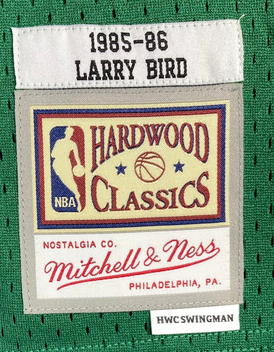 Larry Bird Signed Celtics Green M&N Hardwood Classics Swingman Jersey BAS ITP - Image 4