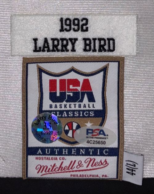 Larry Bird Signed Framed USA M&N Authentic Dream Team Shooting Shirt PSA/DNA - Image 3