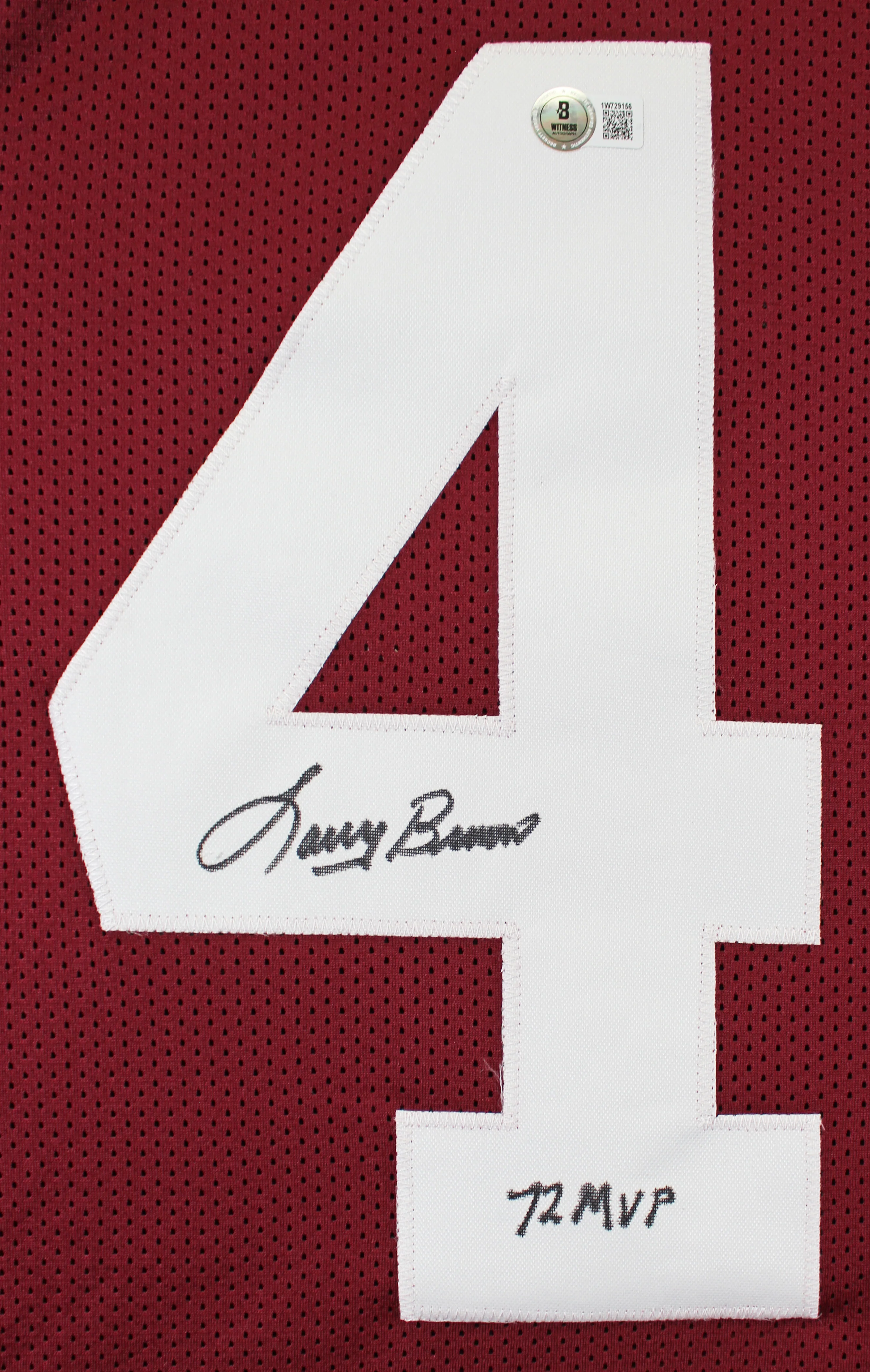 Larry Brown Authentic Signed Maroon Pro Style Jersey Autographed BAS Witnessed - Image 3