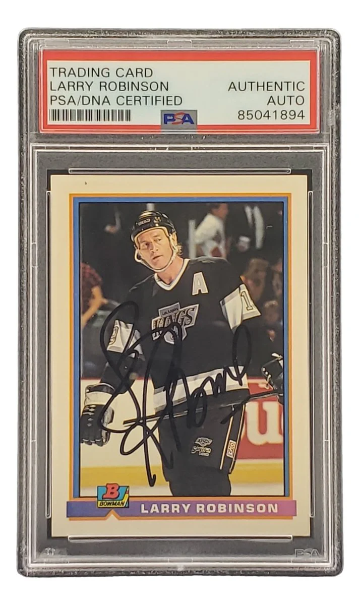 Larry Robinson Signed 1991 Bowman #177 Los Angeles Kings Hockey Card PSA/DNA - Image 3