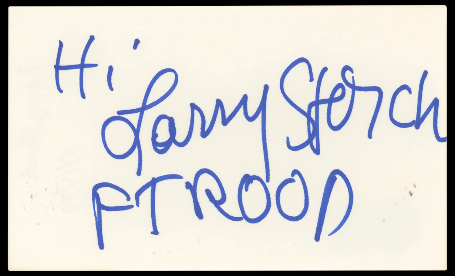 Larry Storch F Troop Authentic Signed 3x5 Index Card Autographed BAS #BN33280 - Image 2