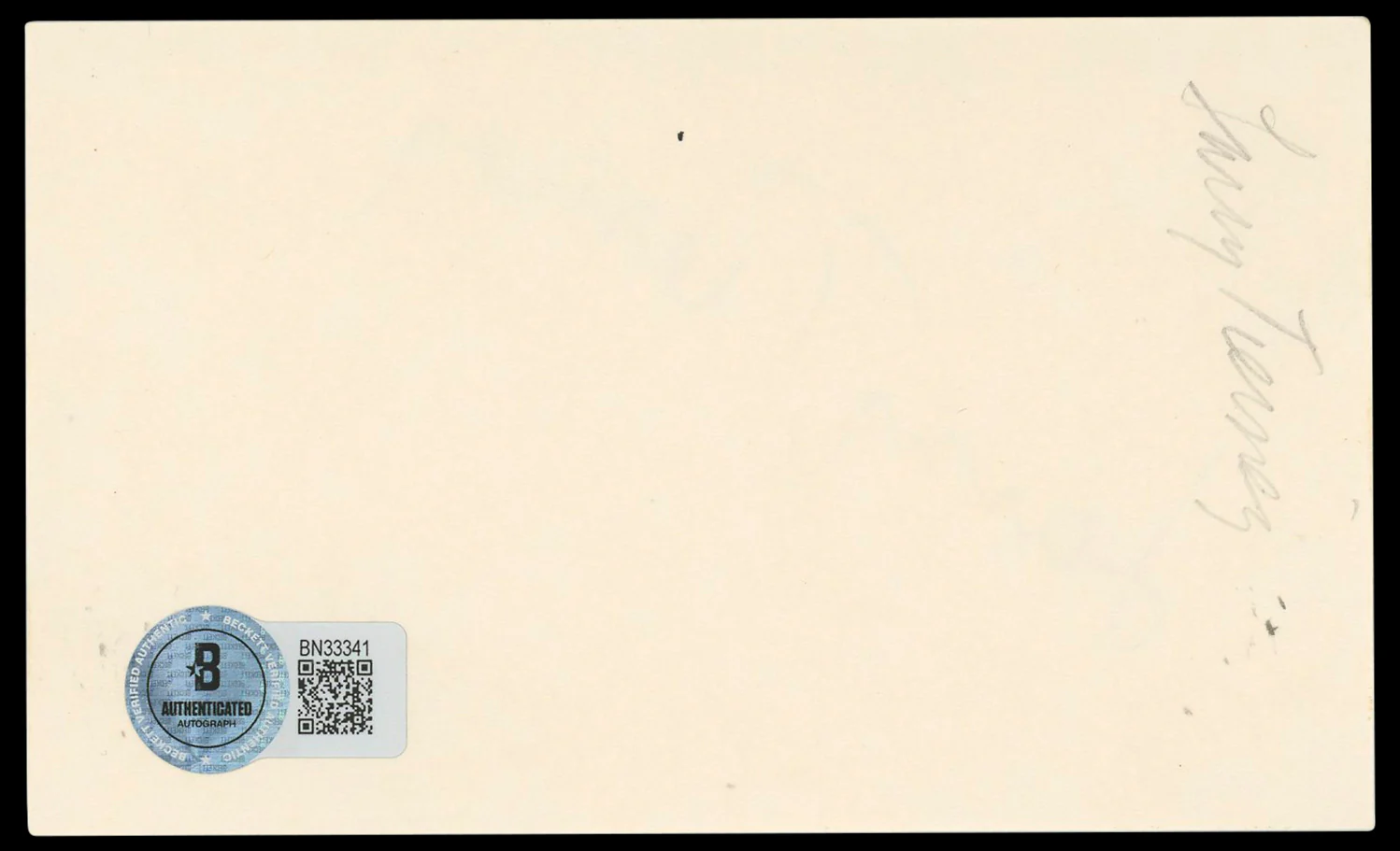 Larry Tierney Born to Kill Authentic Signed 3x5 Index Card BAS #BN33341 - Image 3