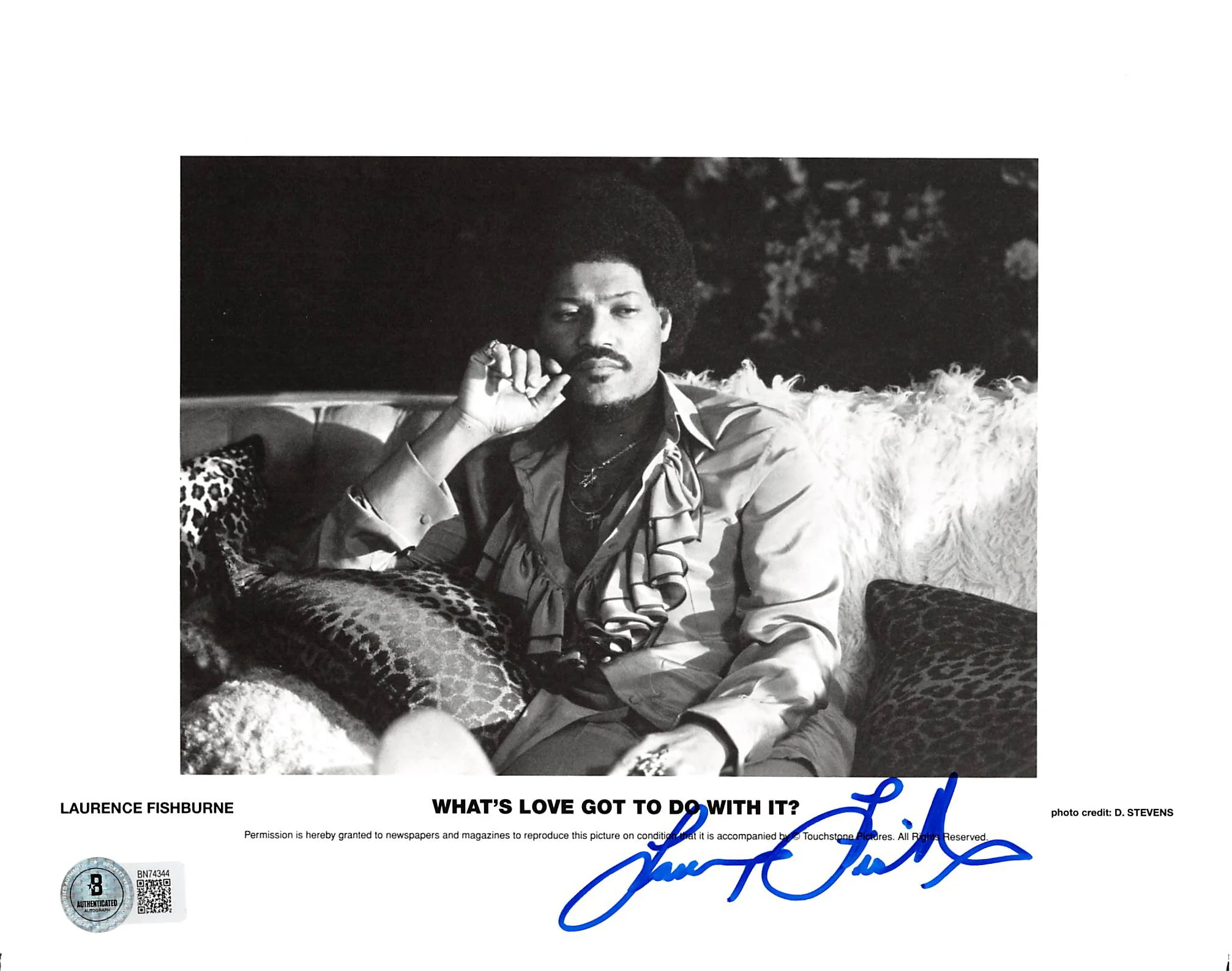 Laurence Fishburne What's Love Got to Do with It Signed 8x10 Photo BAS #BN74344 - Image 2