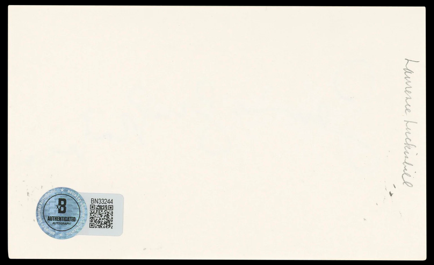 Laurence Luckinbill Star Trek V Authentic Signed 3x5 Index Card BAS #BN33244 - Image 3