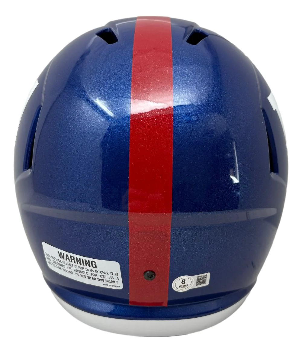 Lawrence Taylor Abdul Carter Signed New York Giants FS Replica Speed Helmet BAS - Image 3