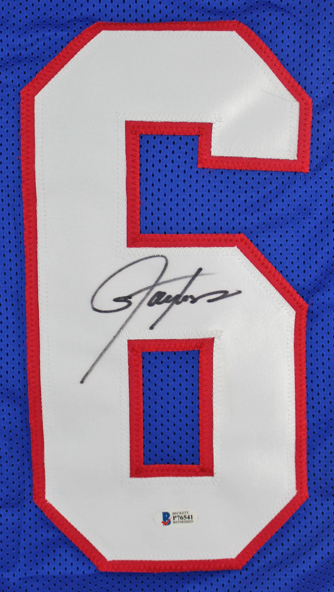 Lawrence Taylor Authentic Signed Blue Pro Style Jersey BAS or JSA Wit - Image 3