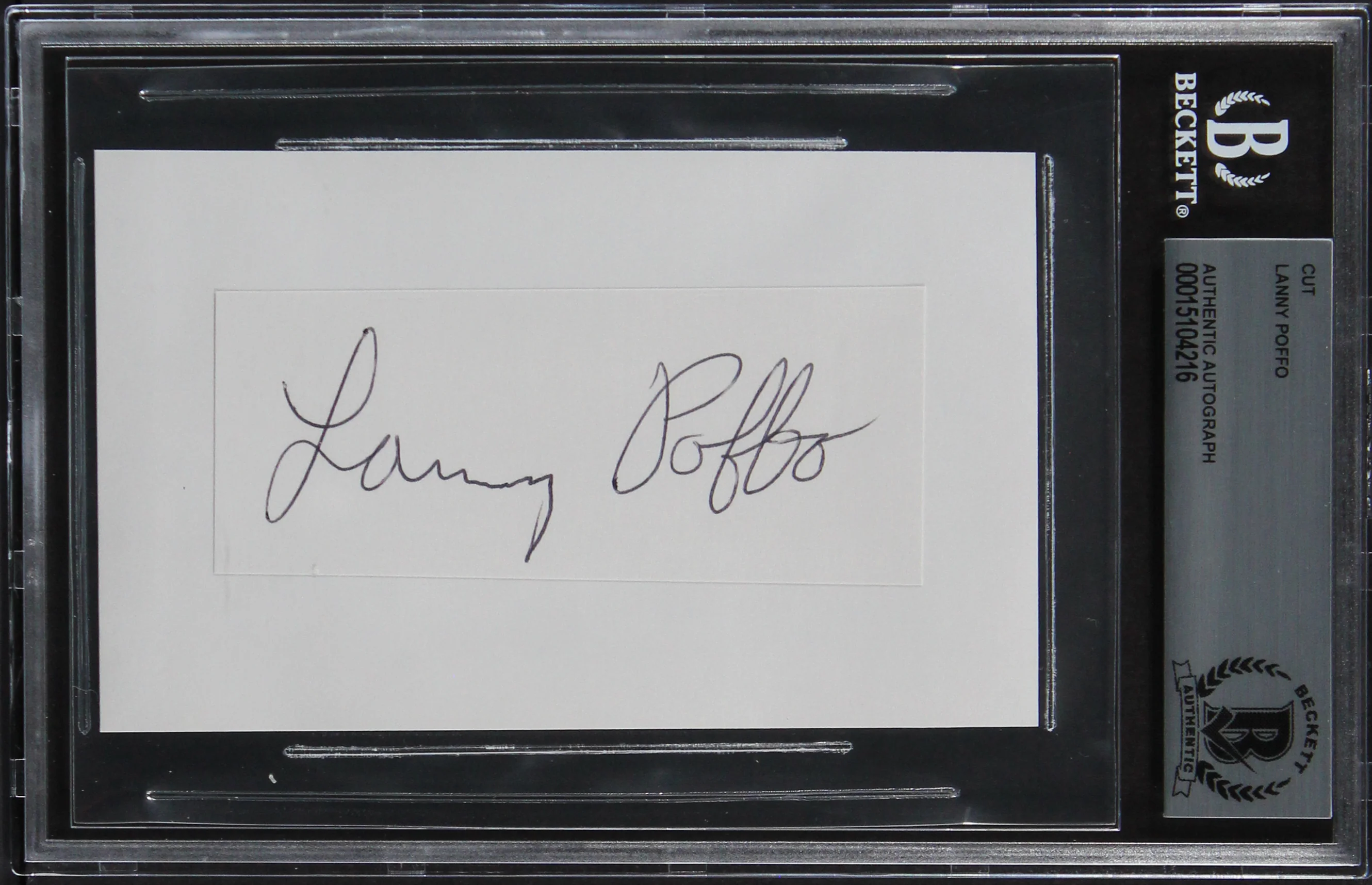 "Leaping" Lanny Poffo Deceased Signed 1.5x3.75 Cut Signature BAS Slabbed - Image 2