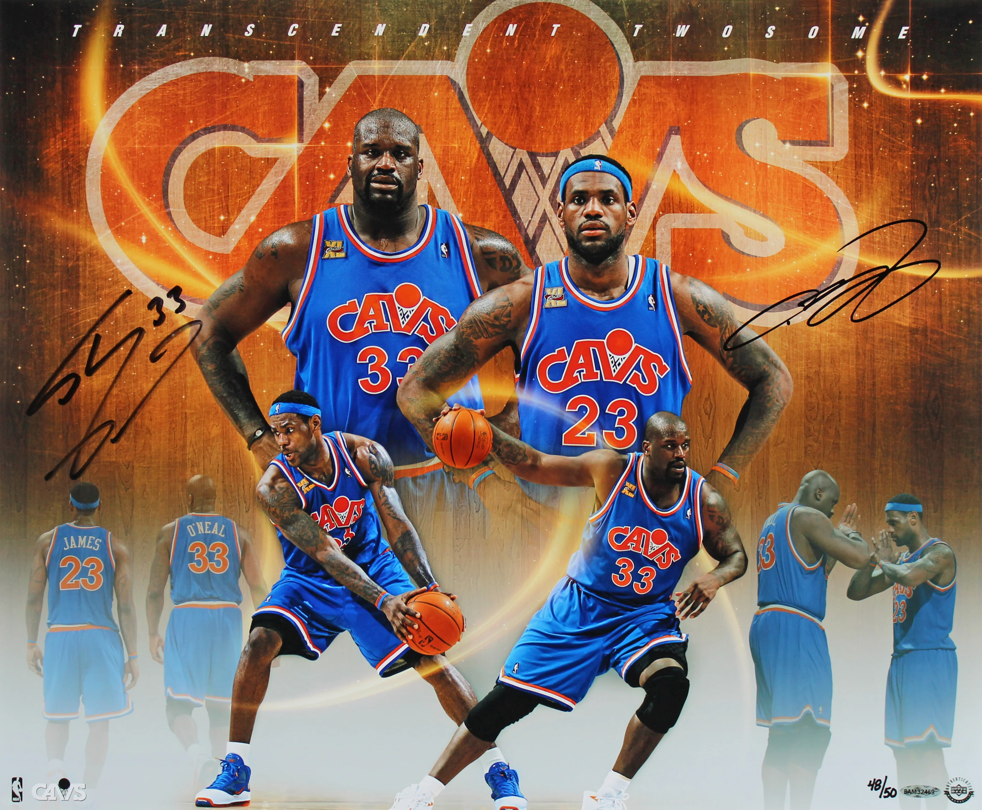 LeBron James & Shaquille O'Neal Signed 20x24 Photo LE #48/50 UDA #BAM32469 - Image 2