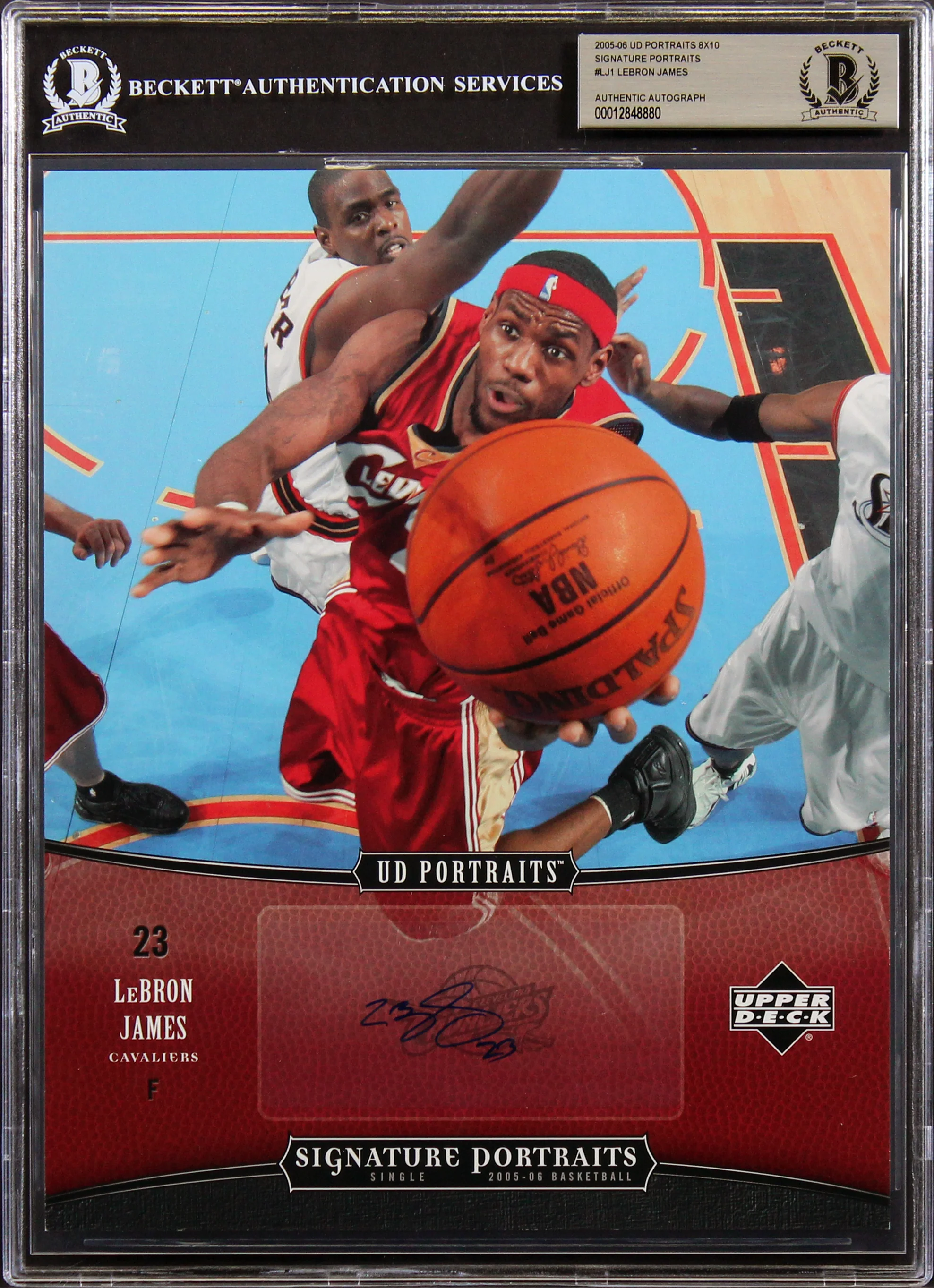 LeBron James Signed 2005 UD 8x10 Signature Portraits #LJ1 Card Auto 10! BAS Slab - Image 2