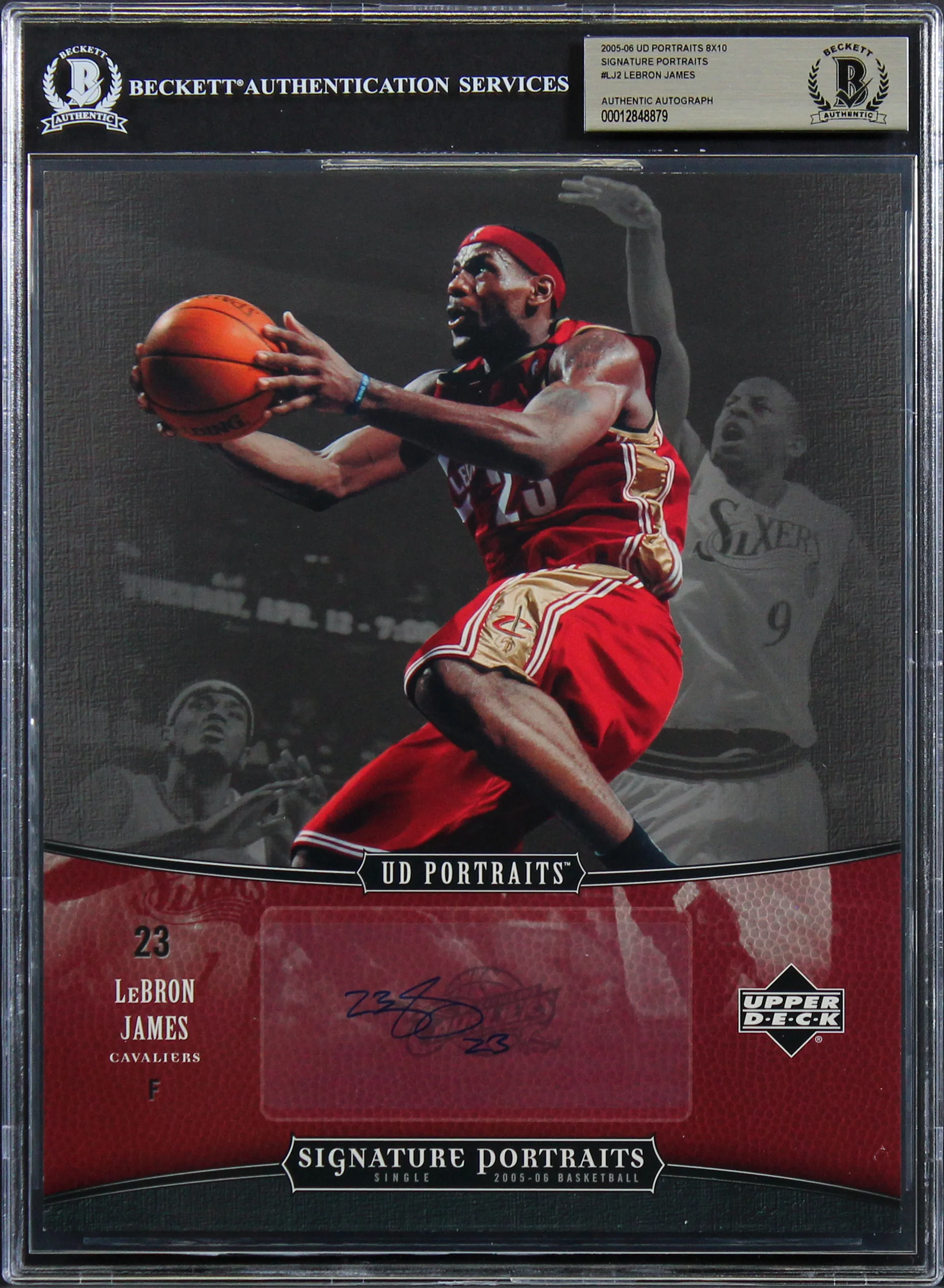 LeBron James Signed 2005 UD 8x10 Signature Portraits #LJ2 Card Auto 10! BAS Slab - Image 2