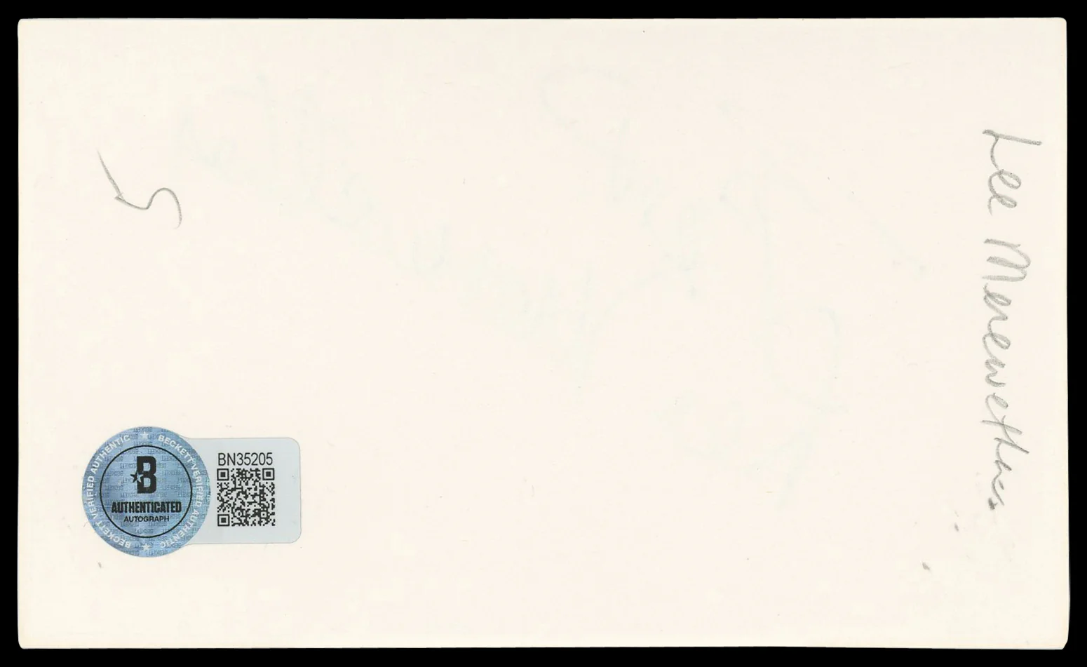 Lee Meriwether Barnaby Jones Authentic Signed 3x5 Index Card BAS #BN35205 - Image 3