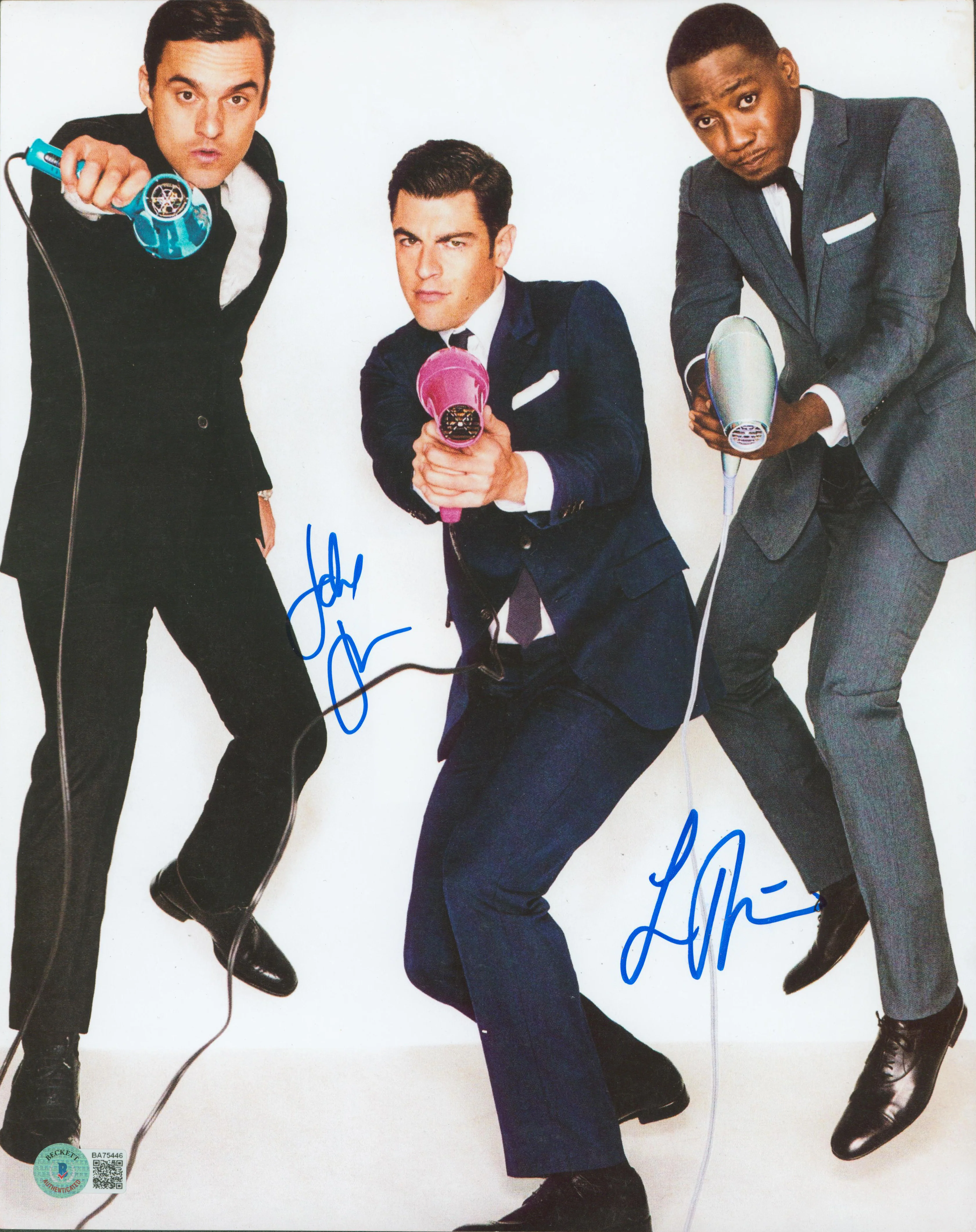 Lemorne Morris & Max Greenfield New Girl Signed 11x14 Photo BAS #BA75446 - Image 2