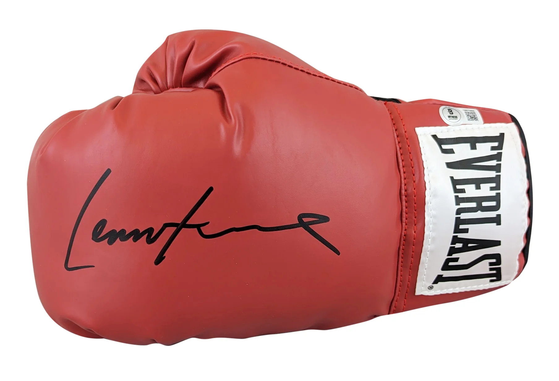 Lennox Lewis Authentic Signed Red Left Hand Everlast Boxing Glove BAS Witnessed - Image 2