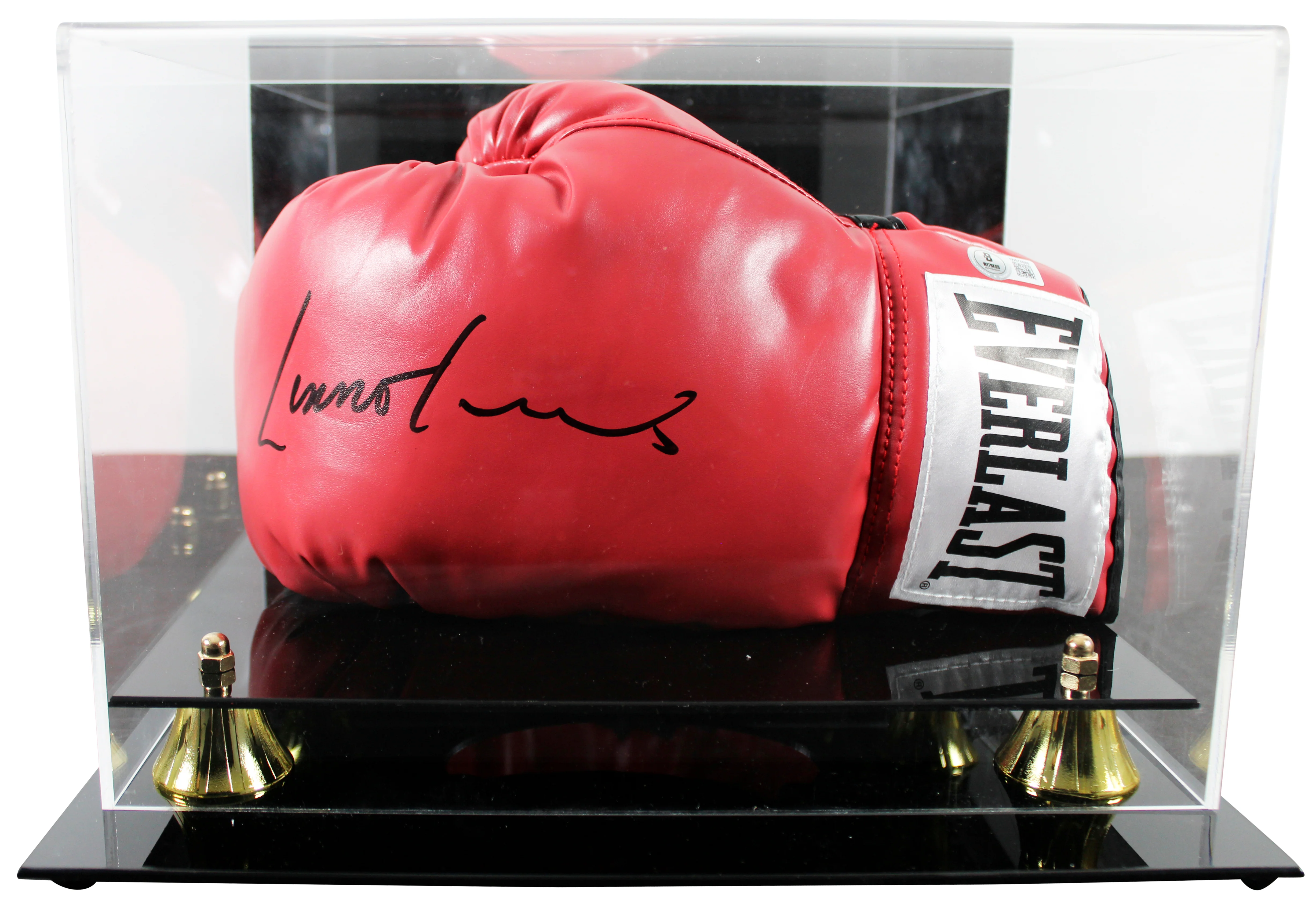 Lennox Lewis Authentic Signed Red Left Hand Everlast Glove W/ Case BAS Witnessed - Image 2