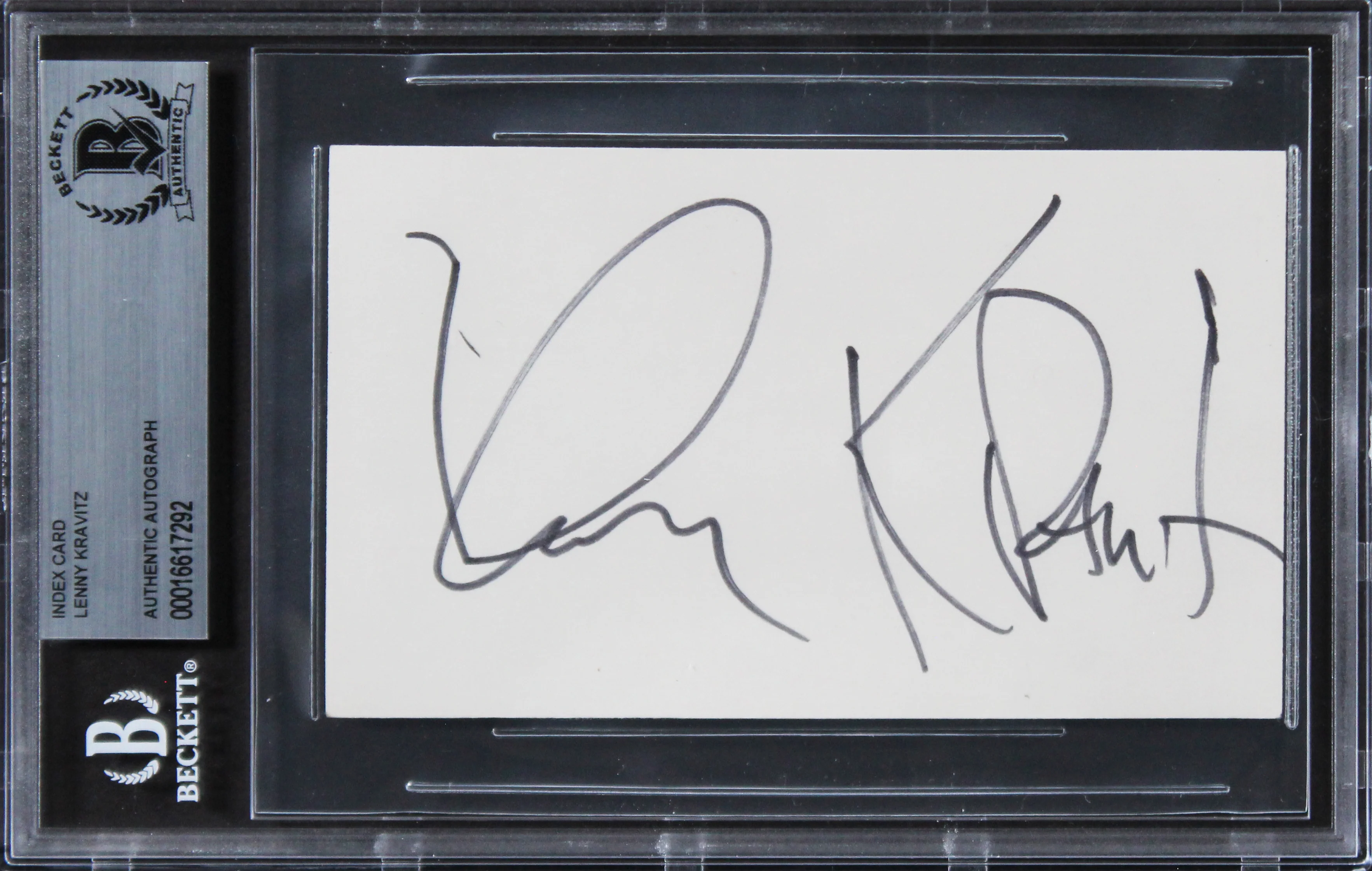 Lenny Kravitz Musician Authentic Signed 3x5 Index Card Autographed BAS Slabbed - Image 2