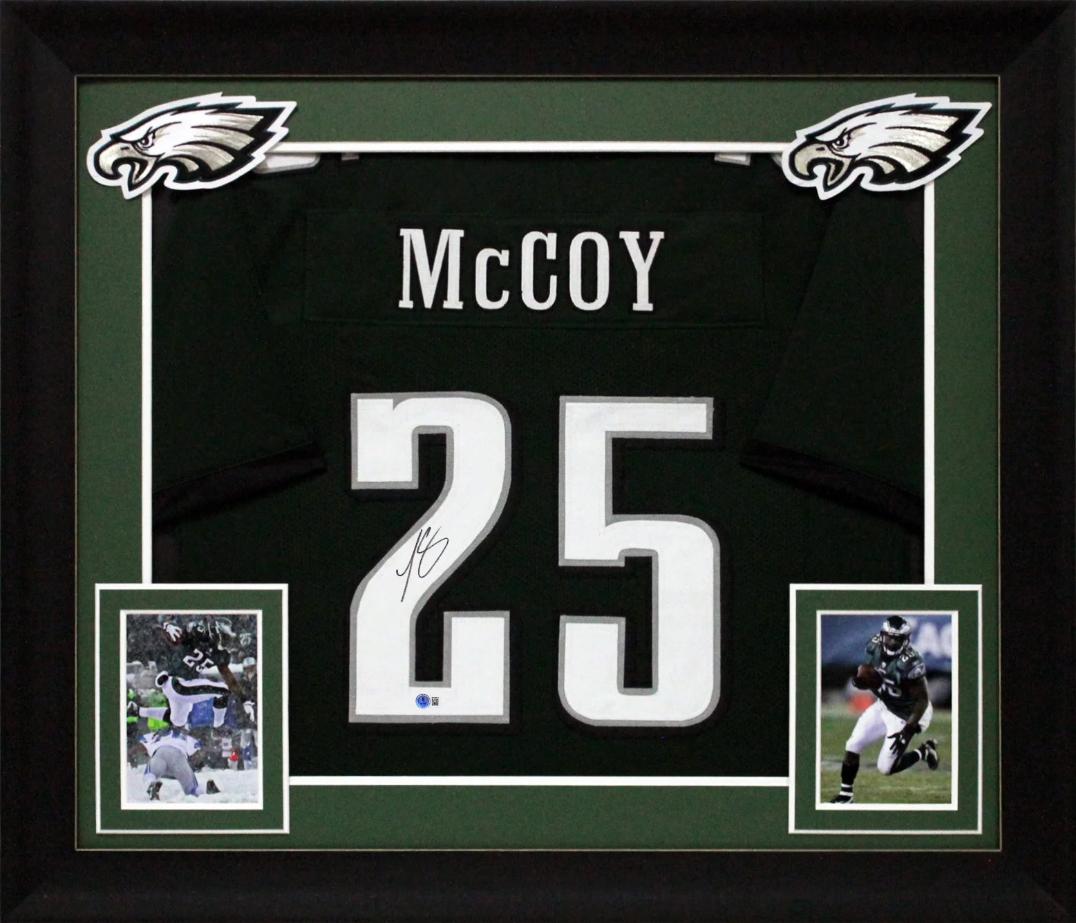 LeSean McCoy Authentic Signed Green Pro Style Framed Jersey BAS Witnessed - Image 2