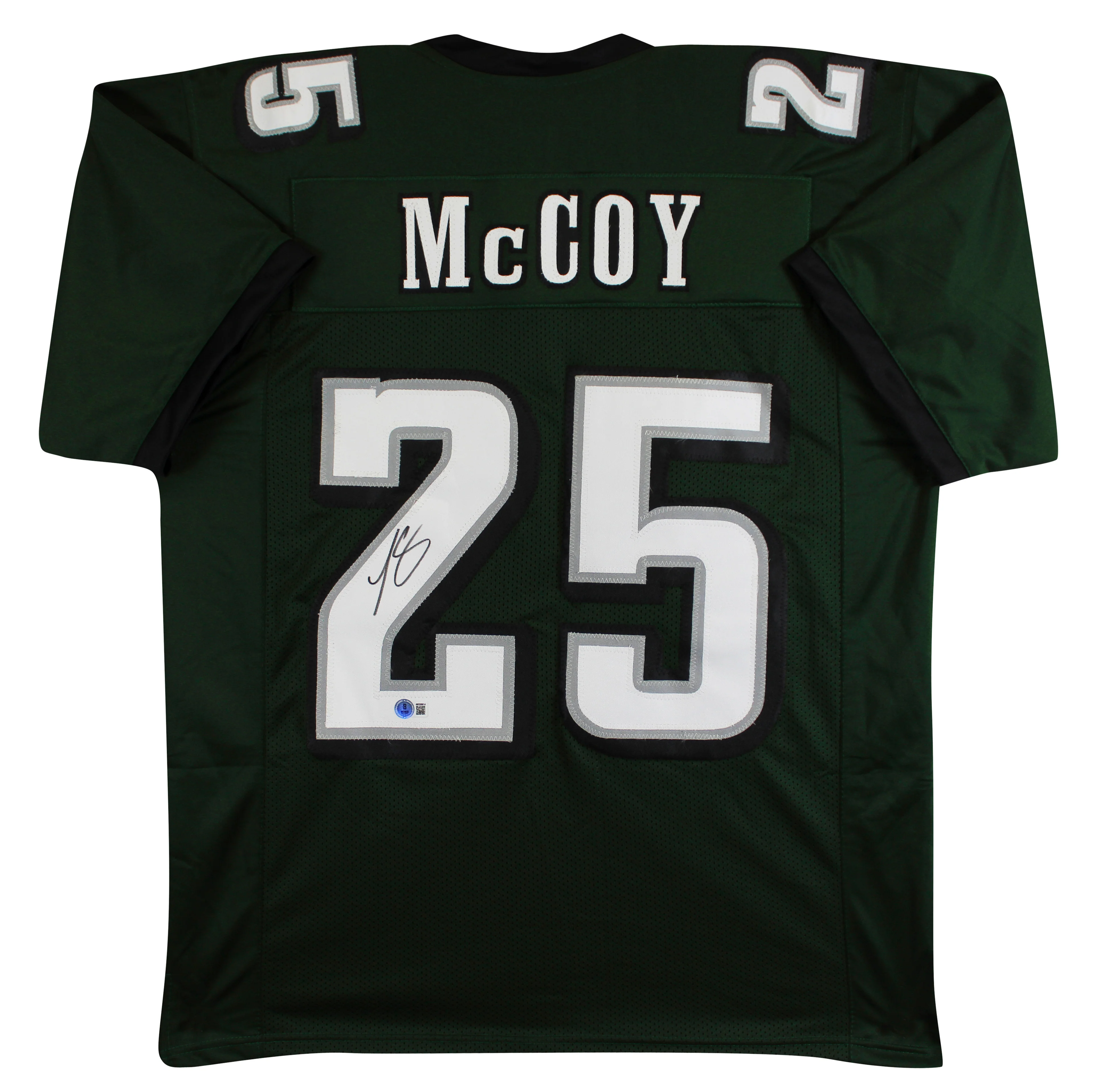LeSean McCoy Authentic Signed Green Pro Style Jersey BAS Witnessed - Image 2