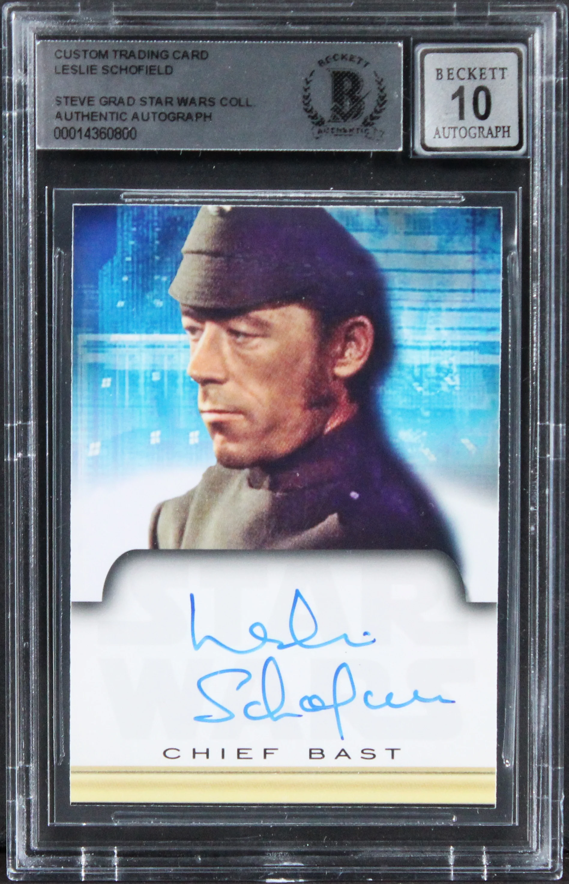 Leslie Schofield Star Wars Signed Custom Trading Card Auto 10! BAS Slabbed - Image 2