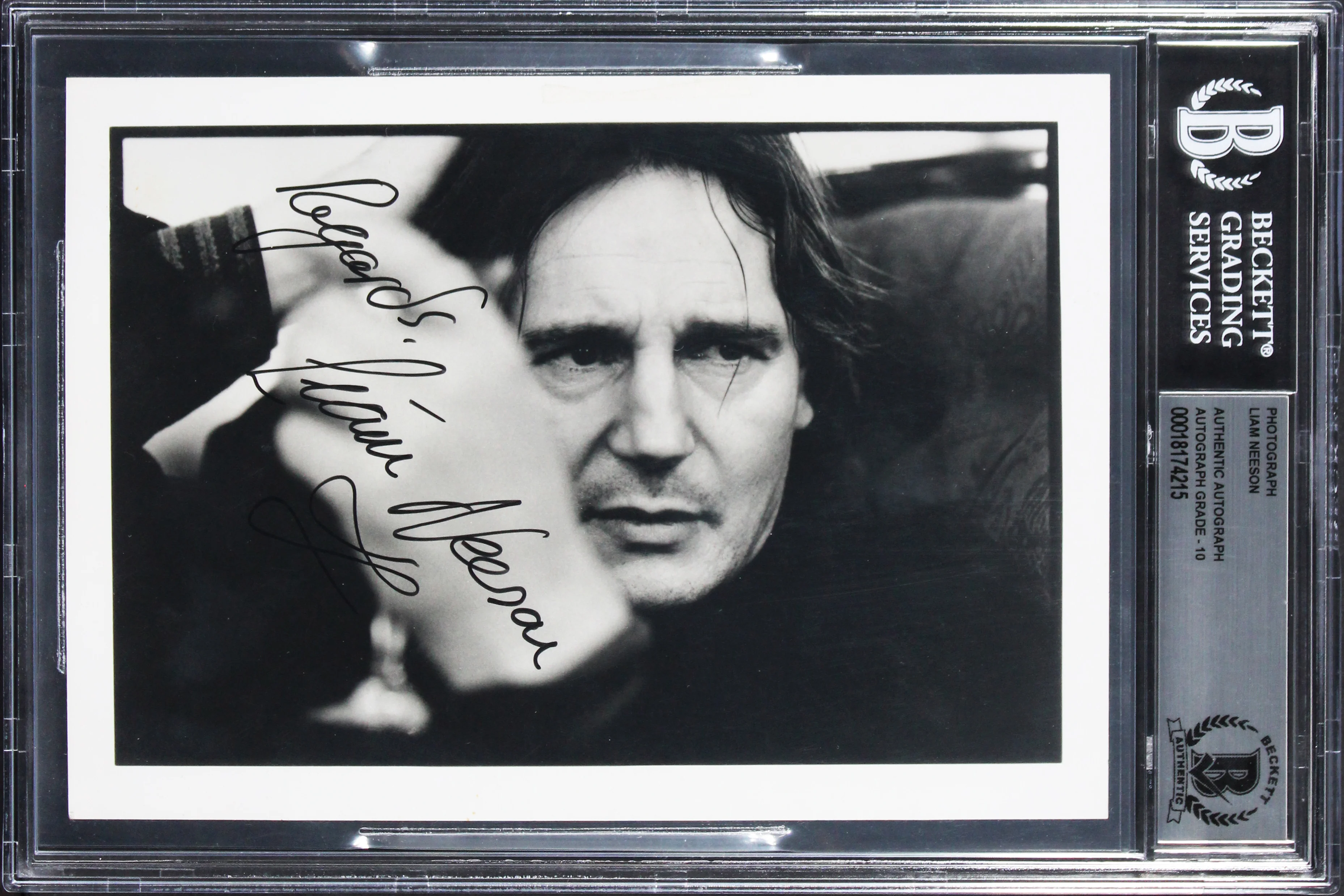 Liam Neeson Schindler's List "Regards" Signed 5x7 Photo Auto 10! BAS Slabbed - Image 2
