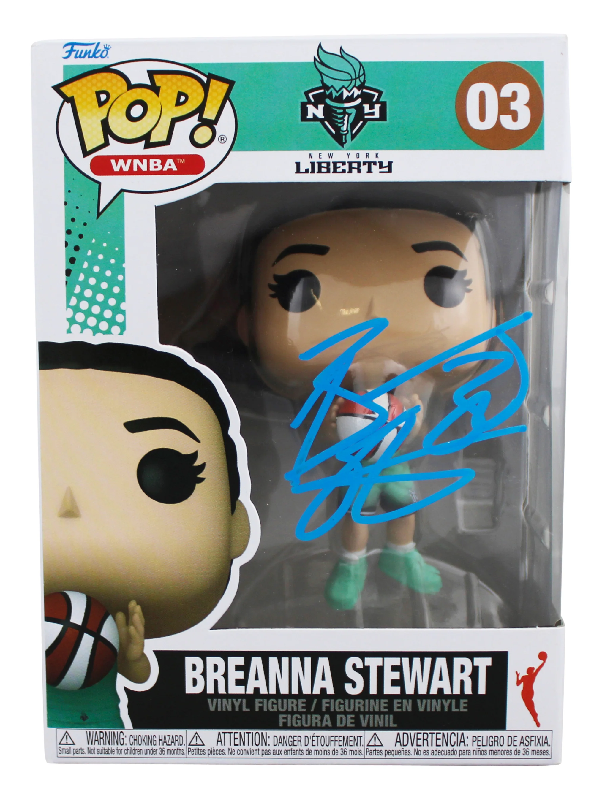 Liberty Breanna Stewart Authentic Signed #03 Funko Pop Vinyl Figure JSA #CG14004 - Image 2