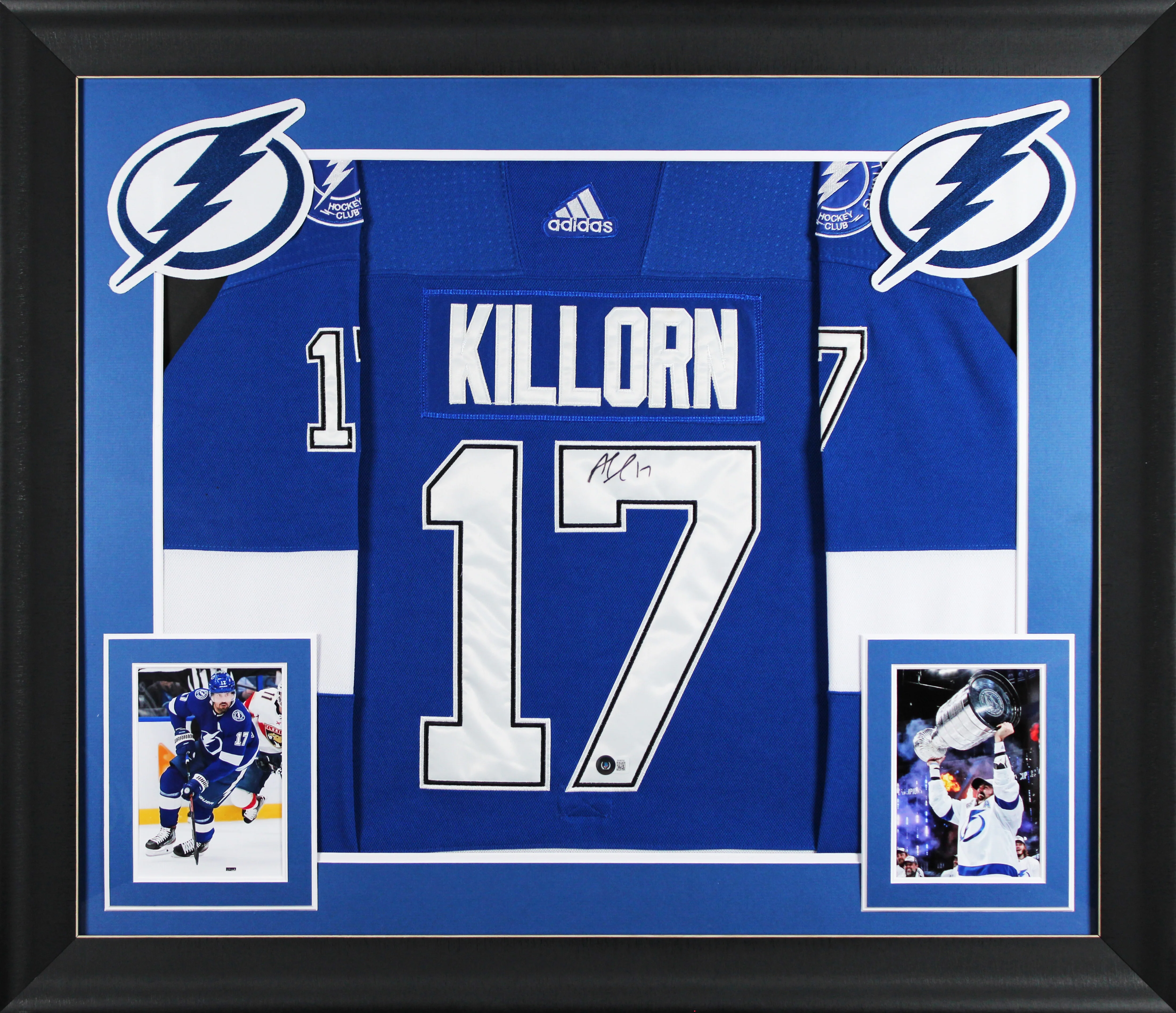Lightning Alex Killorn Authentic Signed Blue Adidas Framed Jersey BAS #BK88792 - Image 2
