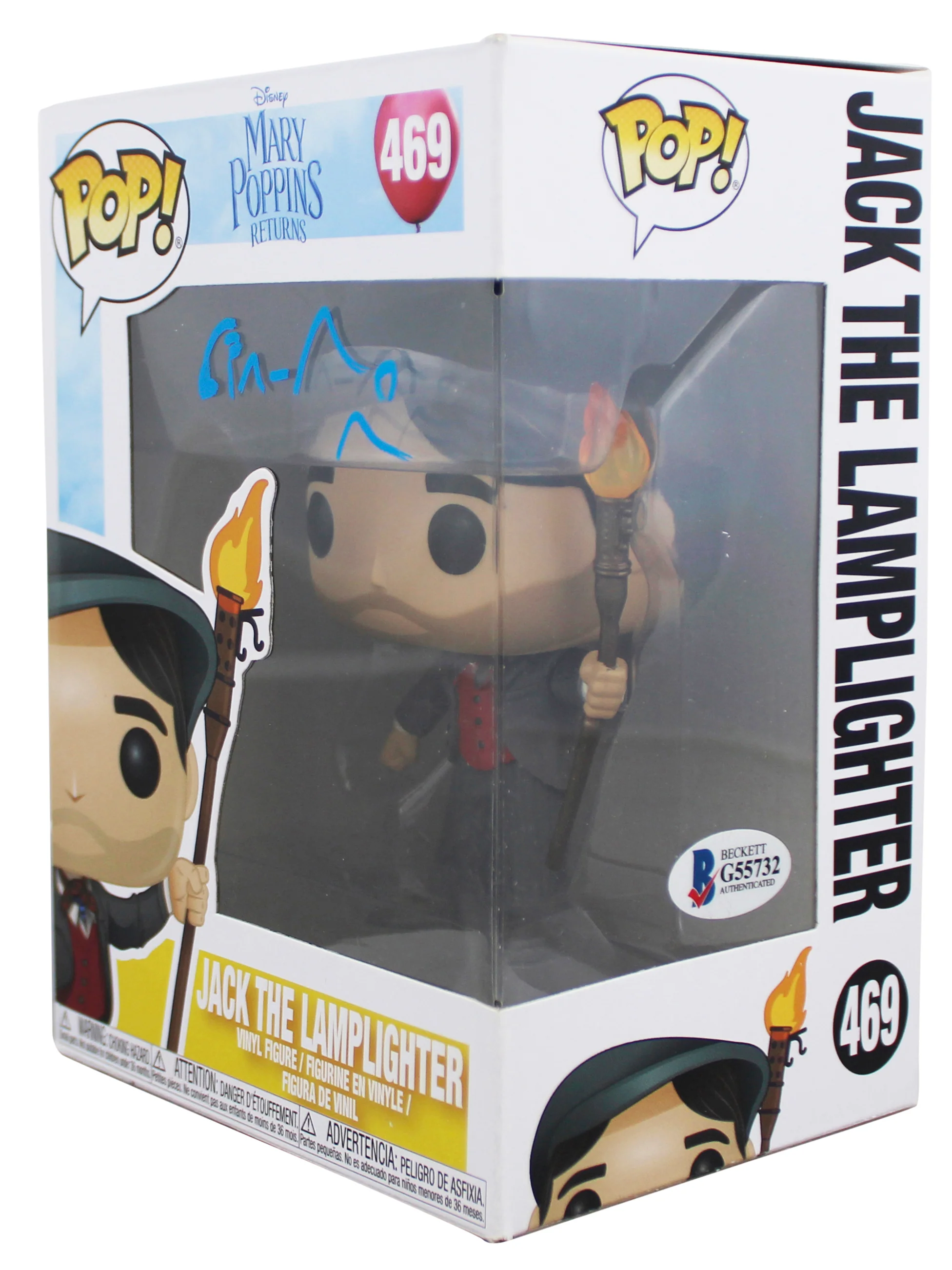 Lin-Manuel Miranda Mary Poppins Signed Jack #469 Funko Pop Figure BAS #G55732 - Image 3