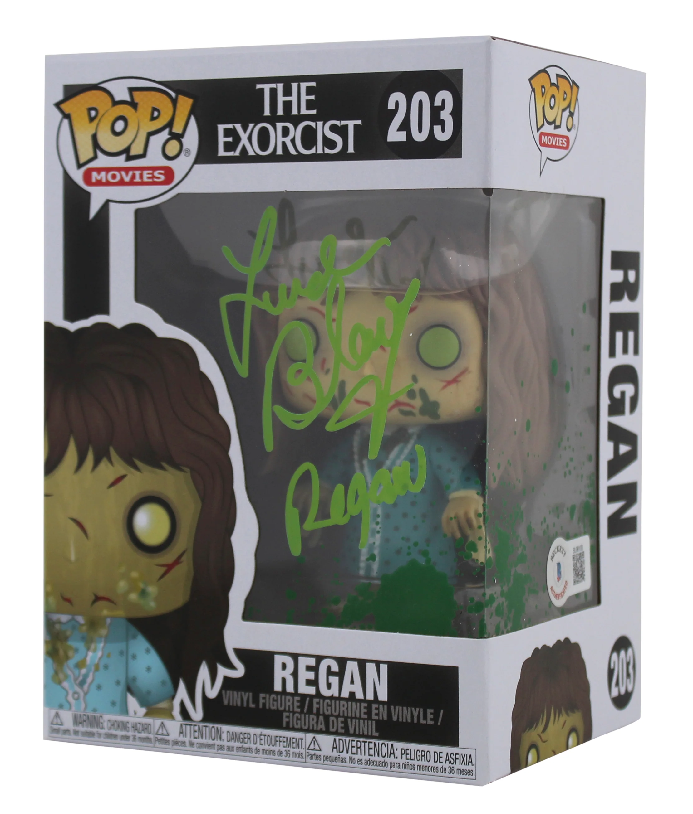Linda Blair The Exorcist "Regan" Signed Funko Pop Vinyl Figure w/ Green Sig BAS - Image 4