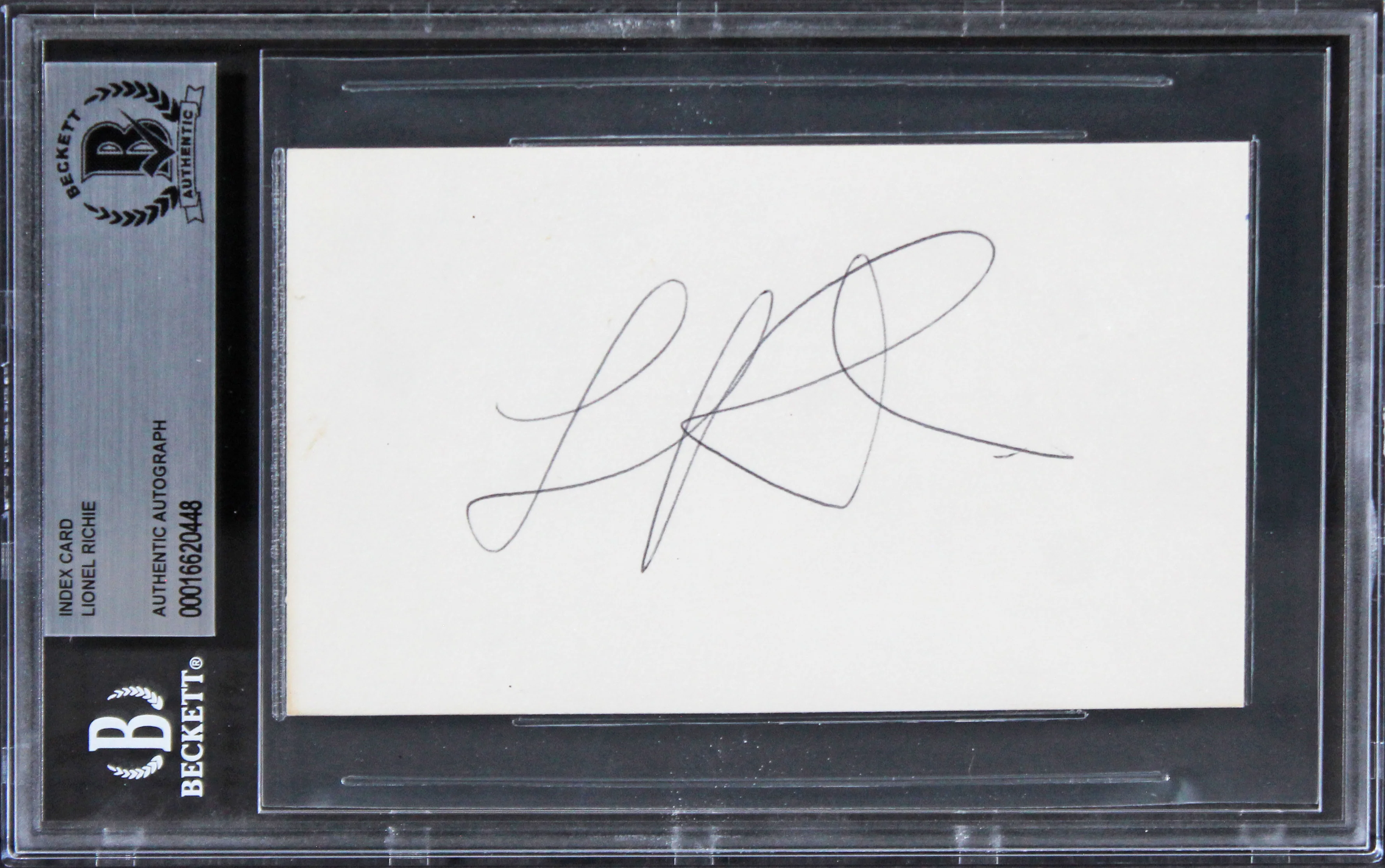 Lionel Richie American Idol Authentic Signed 3x5 Index Card BAS Slabbed 2