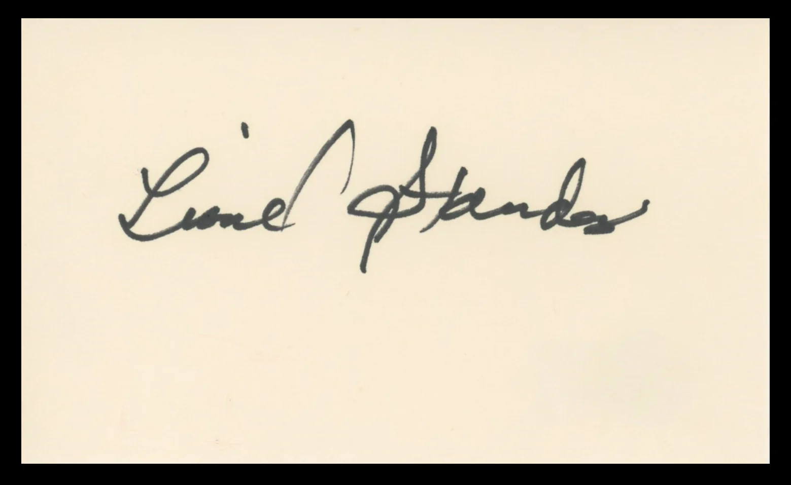 Lionel Stander Hart to Hart Authentic Signed 3x5 Index Card BAS #BV59074