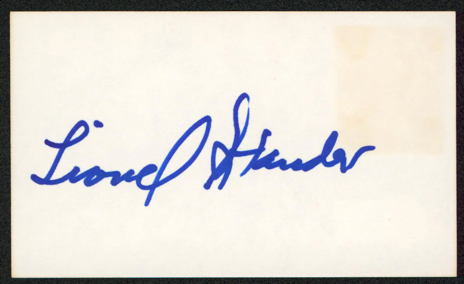 Lionel Stander Hart to Hart Authentic Signed 3x5 Index Card BAS #BW70148 - Image 2