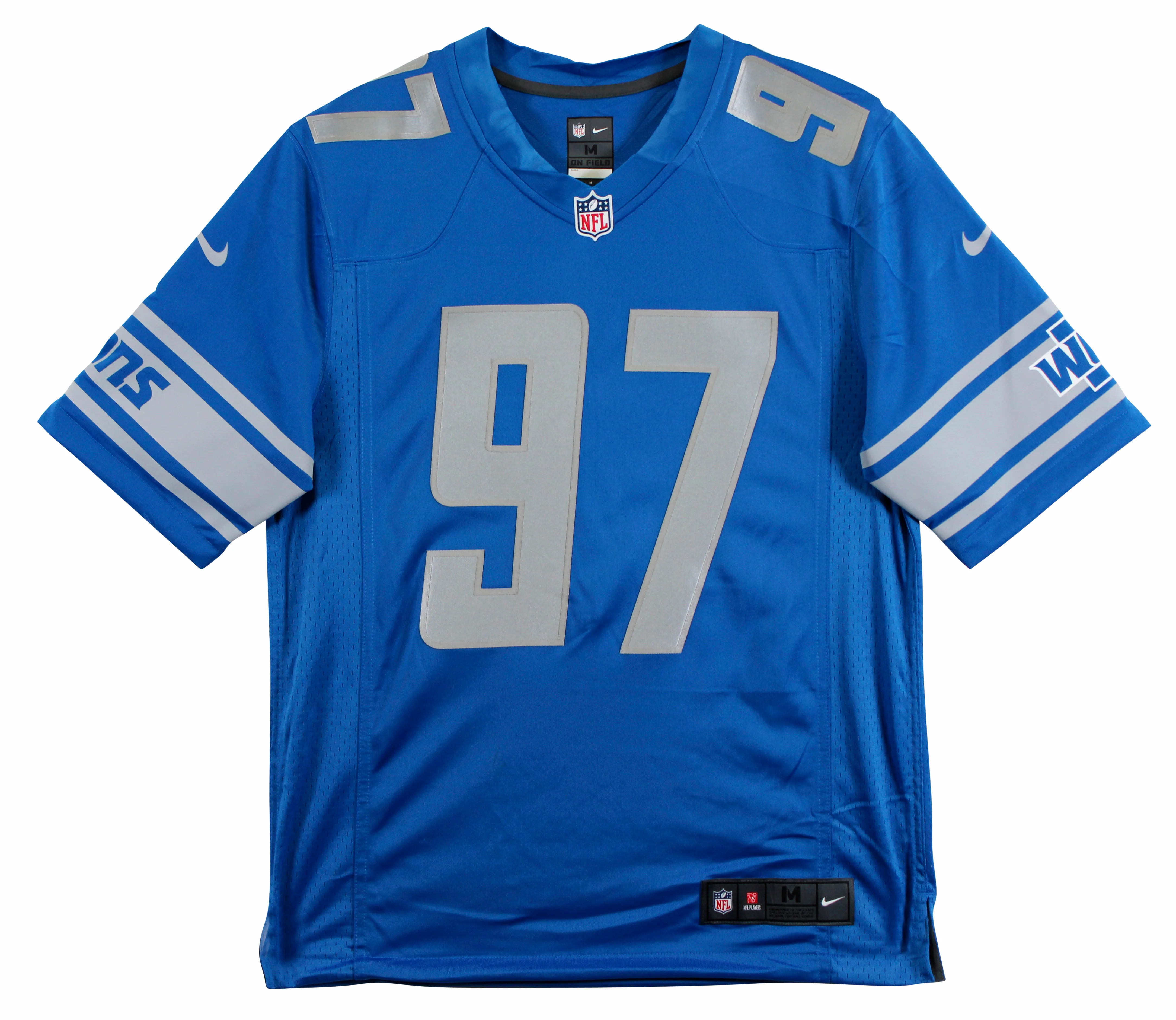 Lions Aidan Hutchinson Authentic Signed Blue Nike Limited Jersey BAS Witnessed - Image 4
