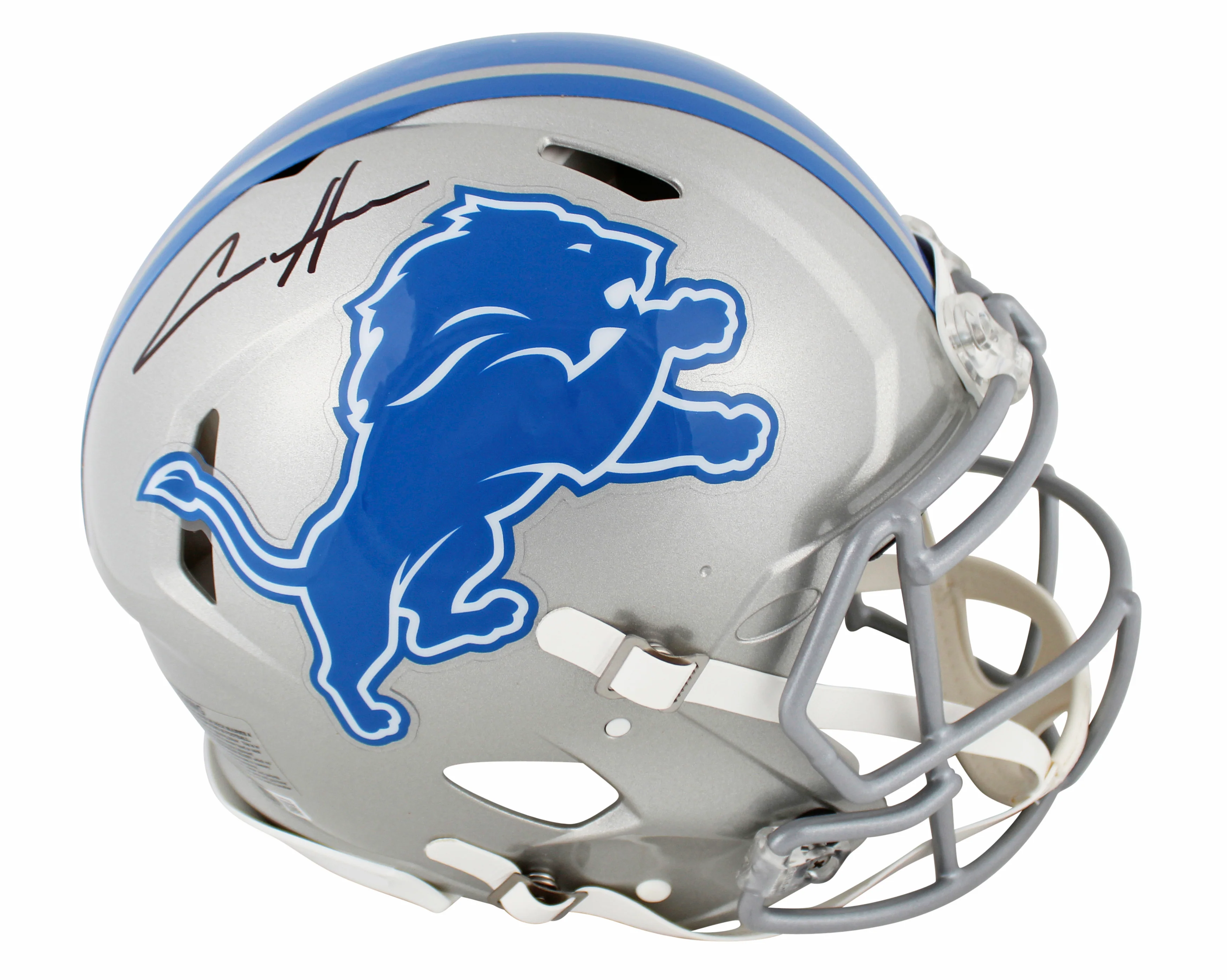 Lions Aidan Hutchinson Signed Full Size Speed Proline Helmet W/ Case BAS Wit - Image 3