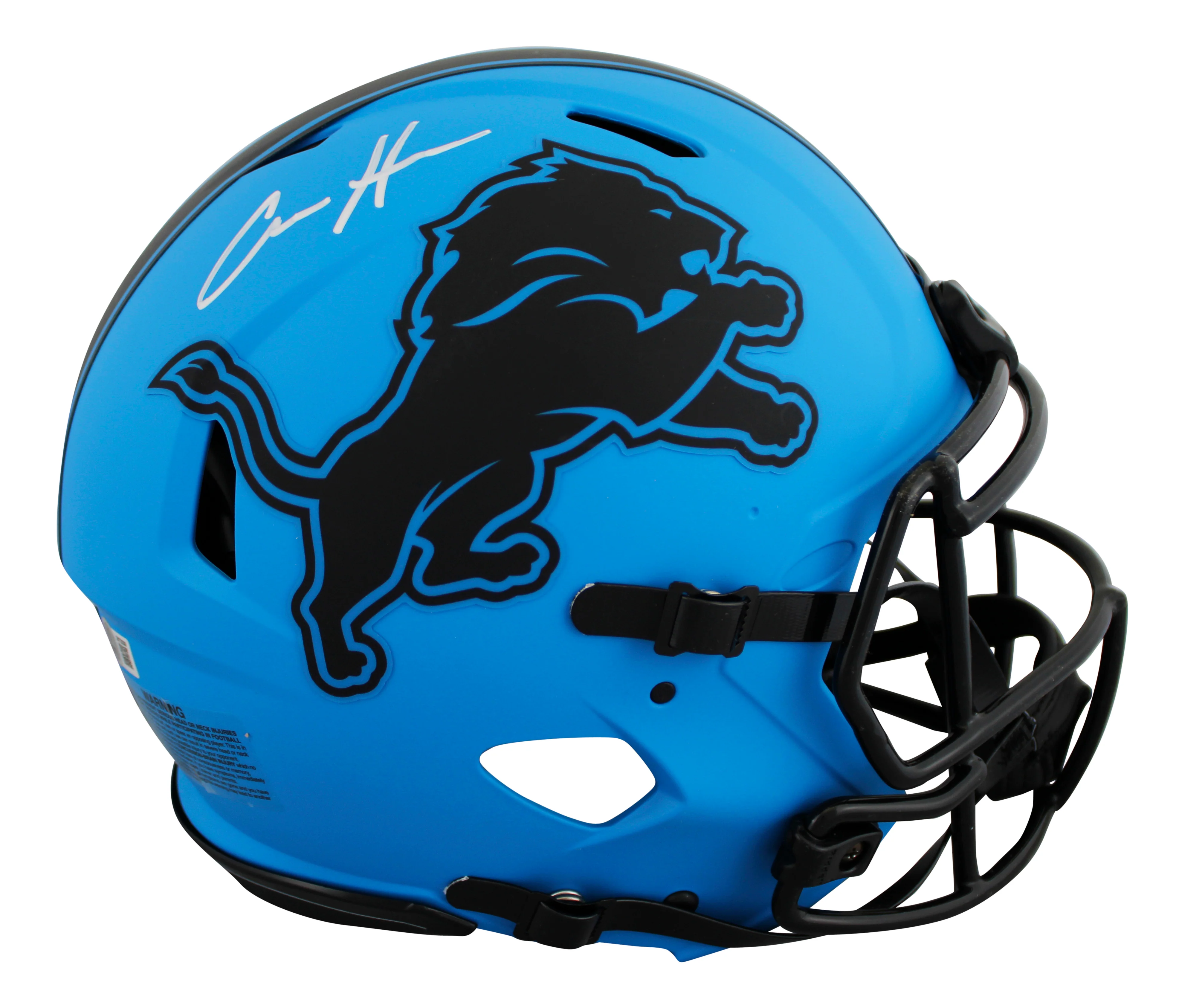 Lions Aidan Hutchinson Signed Rave Full Size Speed Proline Helmet W/ Case BAS W - Image 3