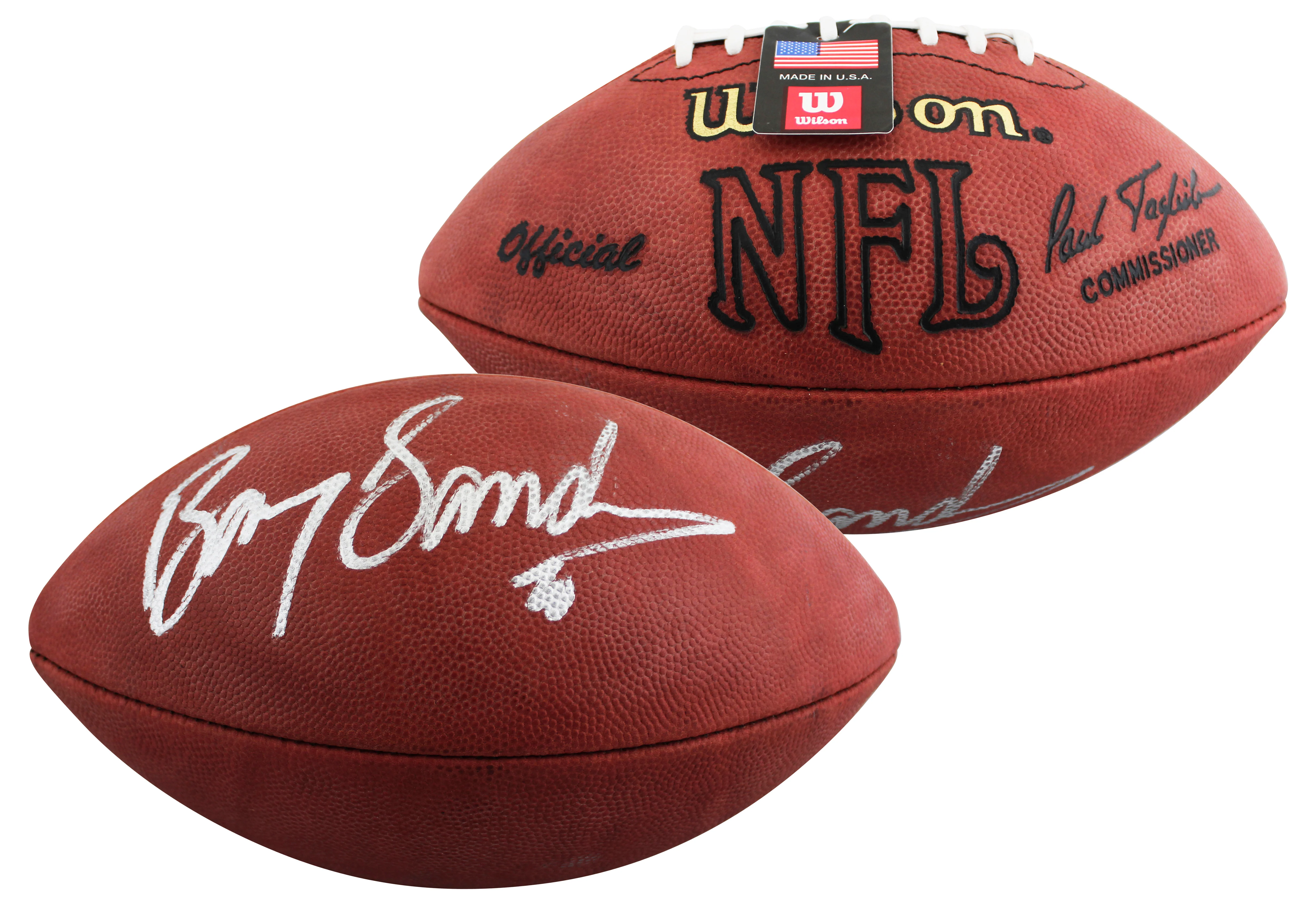 Lions Barry Sanders Authentic Signed Wilson Official Nfl Football BAS #BV70235 - Image 2