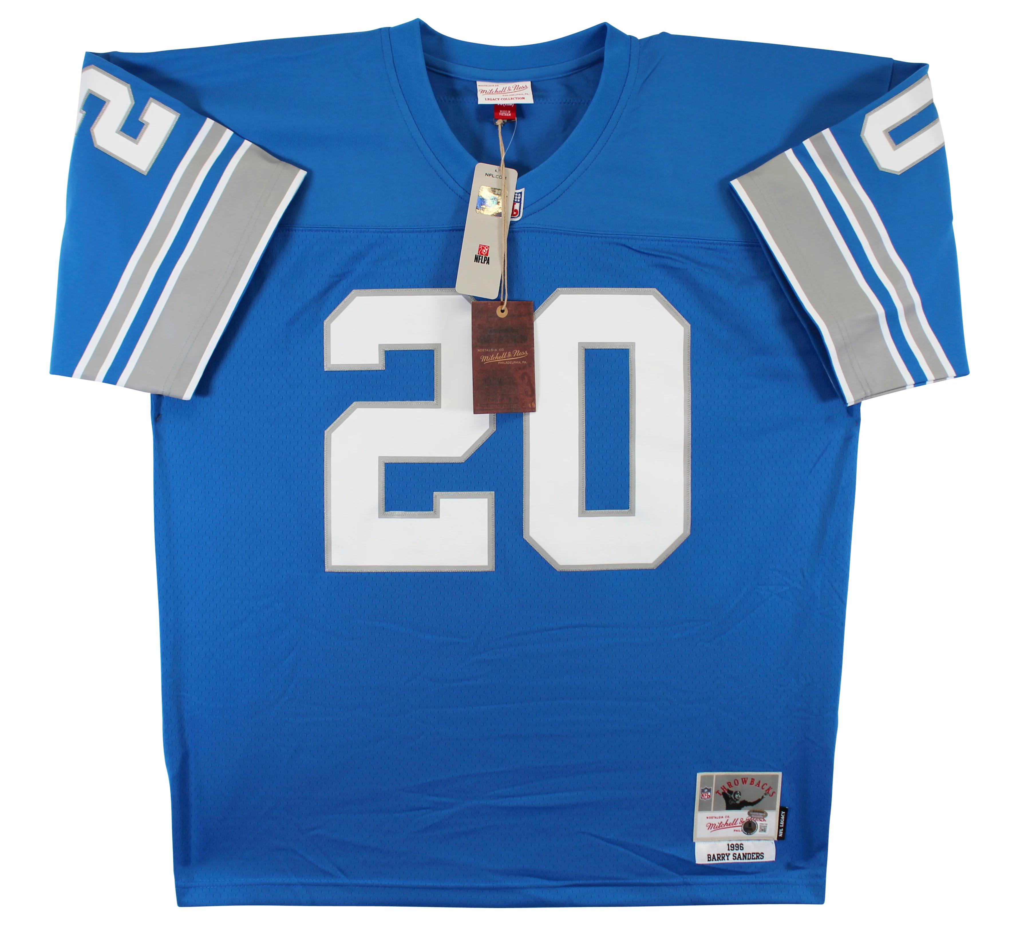 Lions Barry Sanders "HOF 04" Signed Blue Mitchell & Ness TB Jersey BAS Witnessed - Image 5