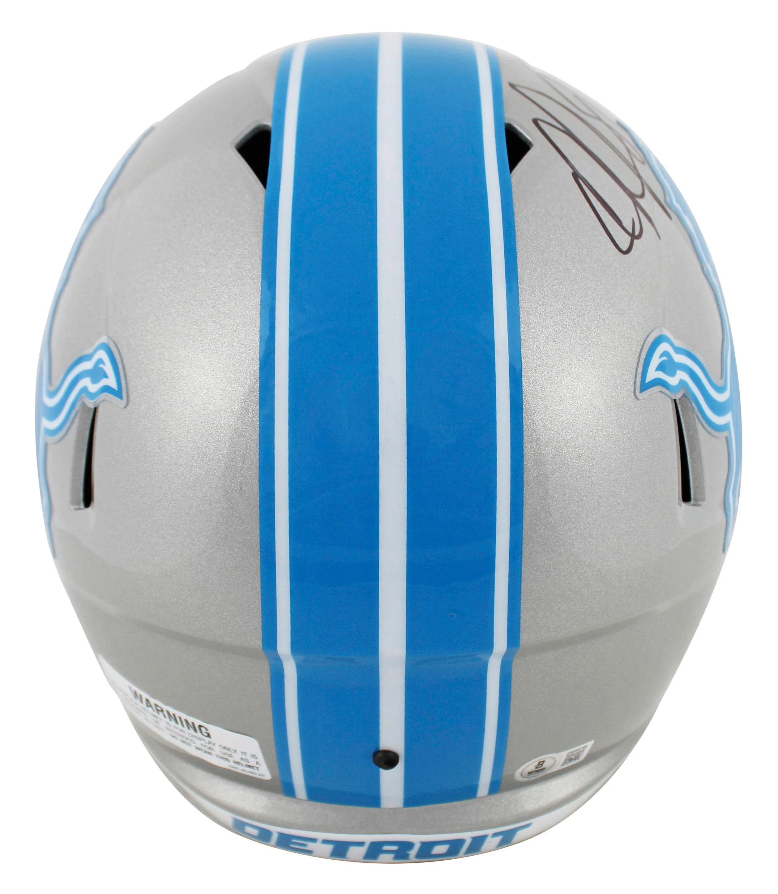 Lions Calvin Johnson Signed 2024 Full Size Speed Rep Helmet BAS Witnessed - Image 3