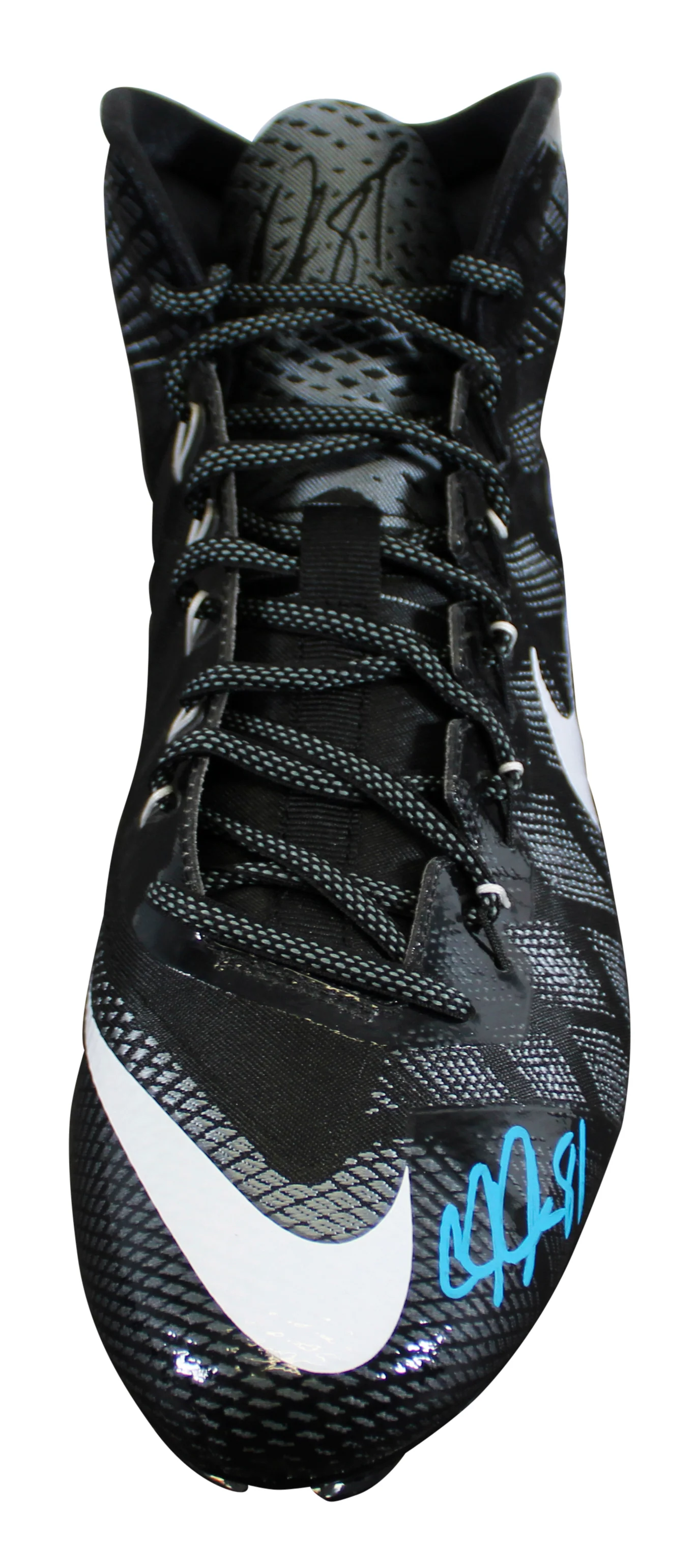 Lions Calvin Johnson Signed Signature Series Left Football Cleat BAS Witnessed - Image 4