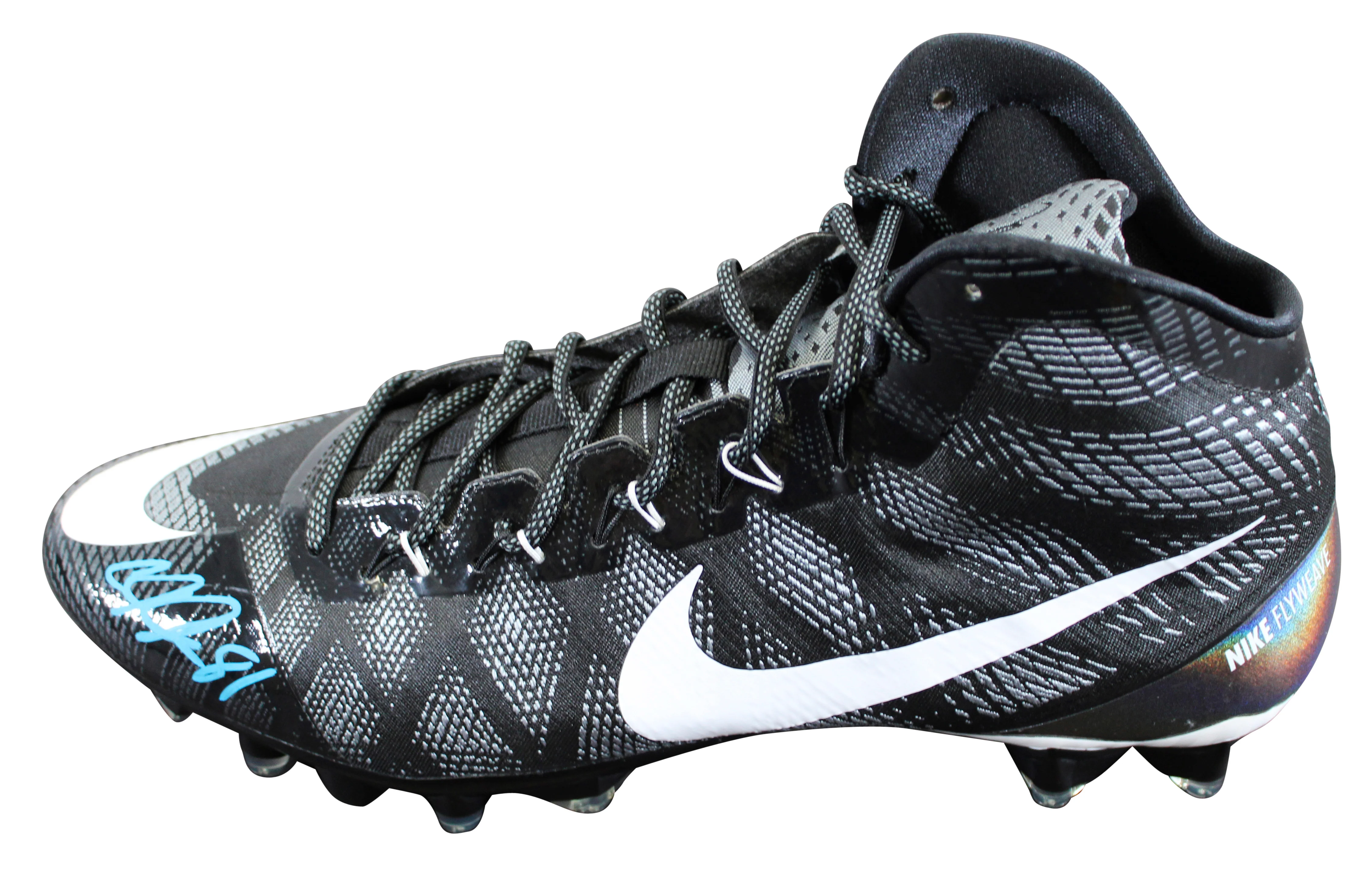 Lions Calvin Johnson Signed Signature Series Left Football Cleat BAS Witnessed - Image 5