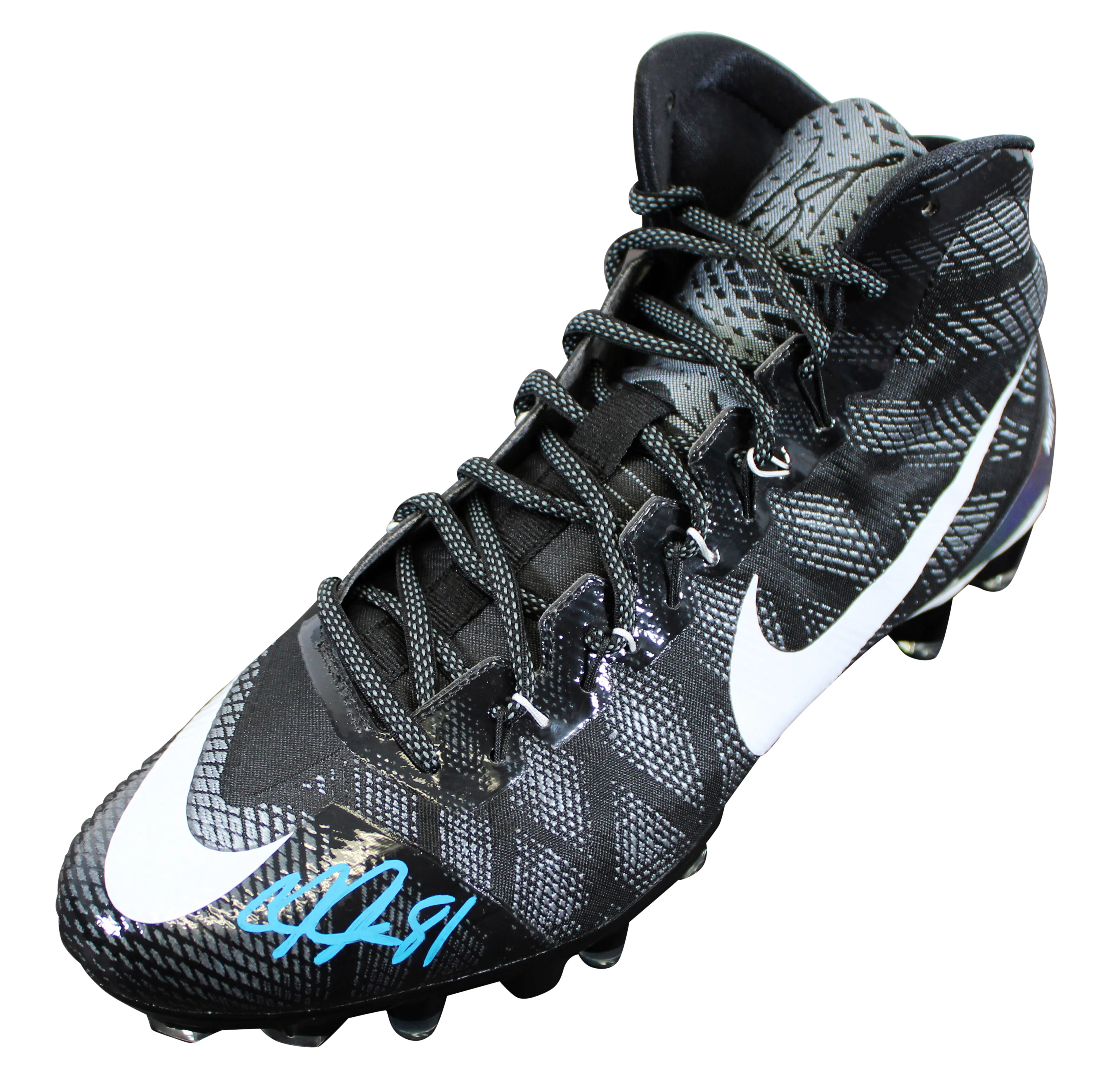 Lions Calvin Johnson Signed Signature Series Left Football Cleat W/ Case BAS Wit - Image 3