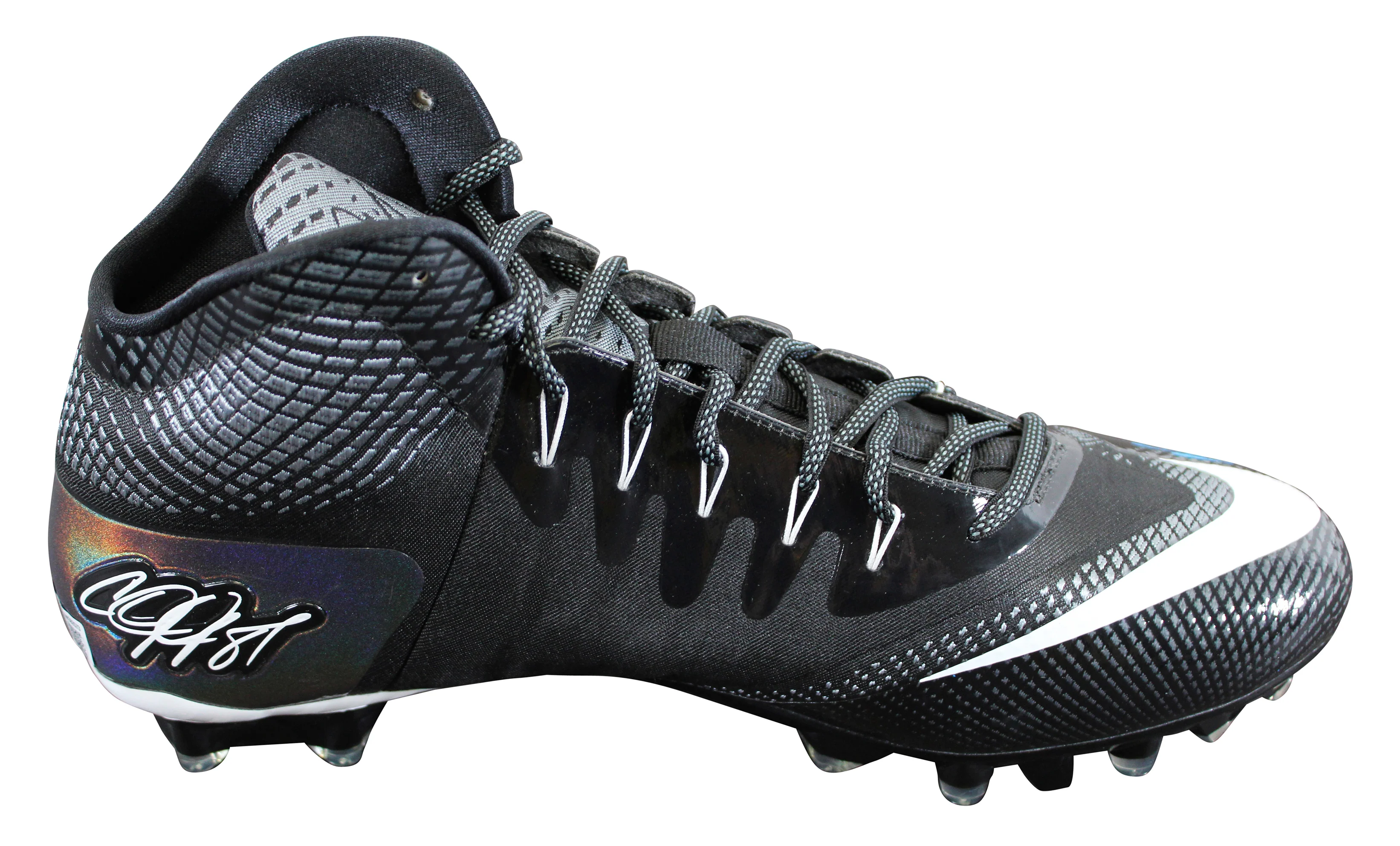 Lions Calvin Johnson Signed Signature Series Left Football Cleat W/ Case BAS Wit - Image 8