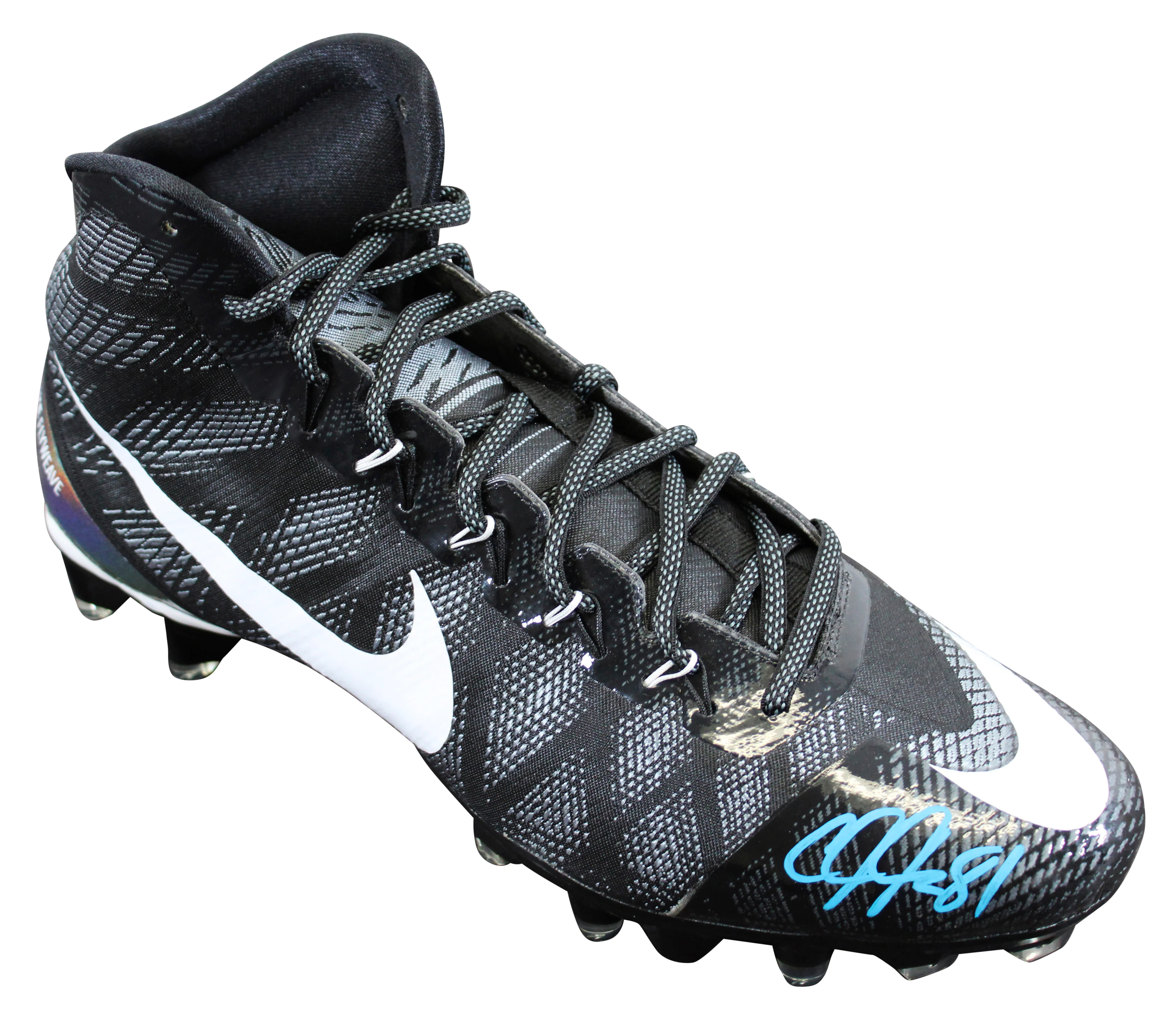 Lions Calvin Johnson Signed Signature Series Right Football Cleat W/ Case BAS W - Image 3