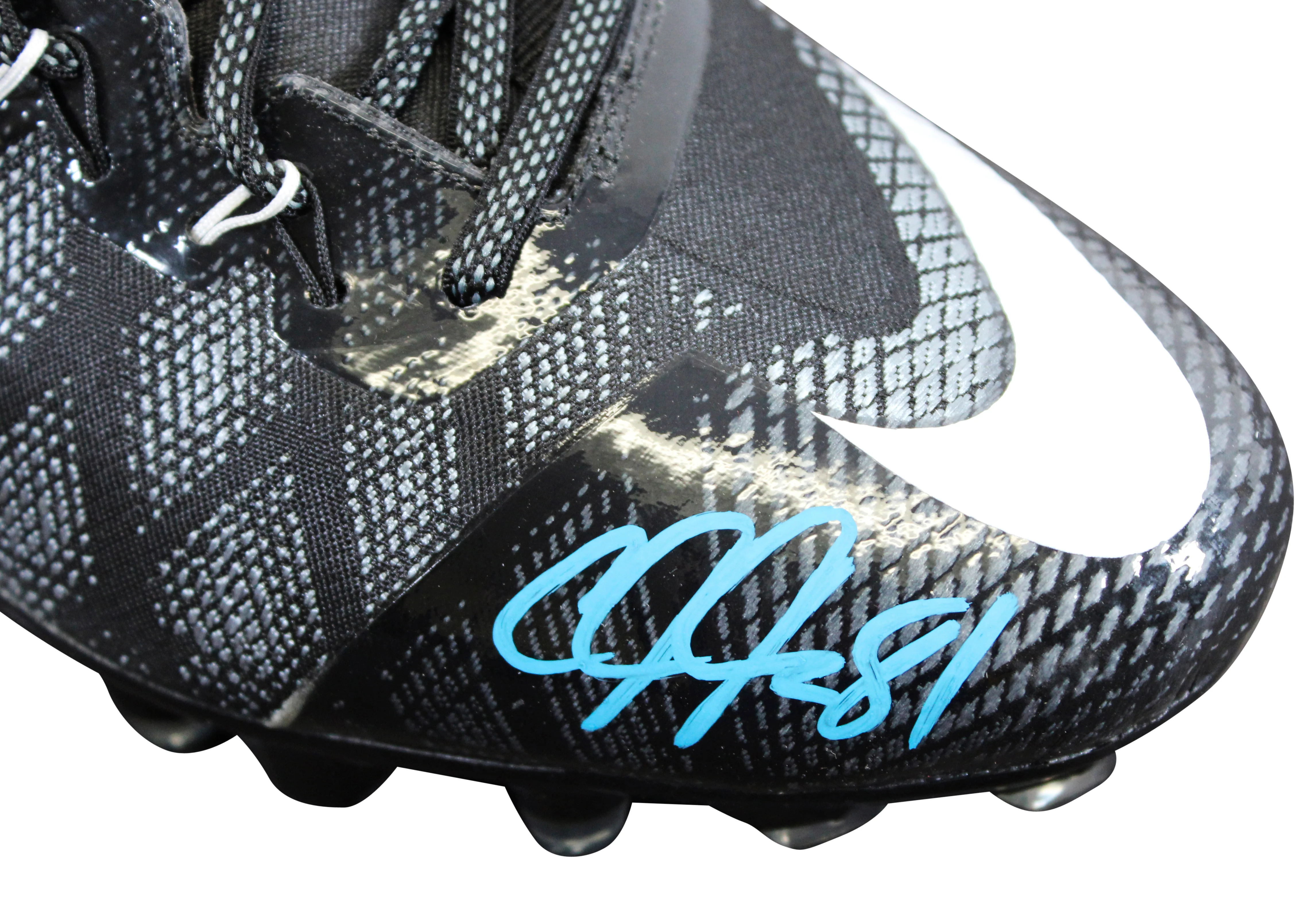 Lions Calvin Johnson Signed Signature Series Right Football Cleat W/ Case BAS W - Image 4