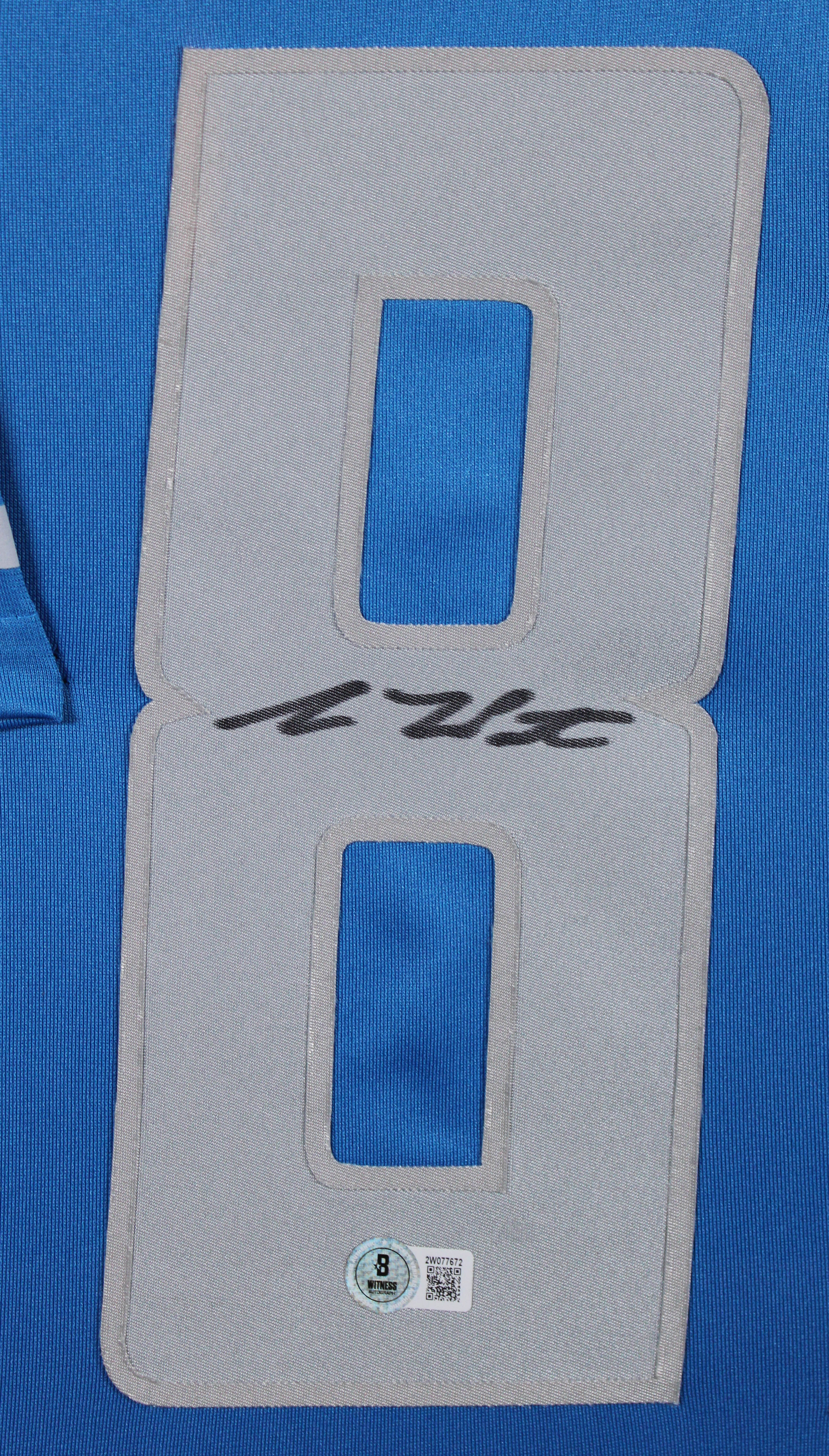 Lions Sam LaPorta Authentic Signed Blue Nike Limited Framed Jersey BAS Witnessed - Image 3