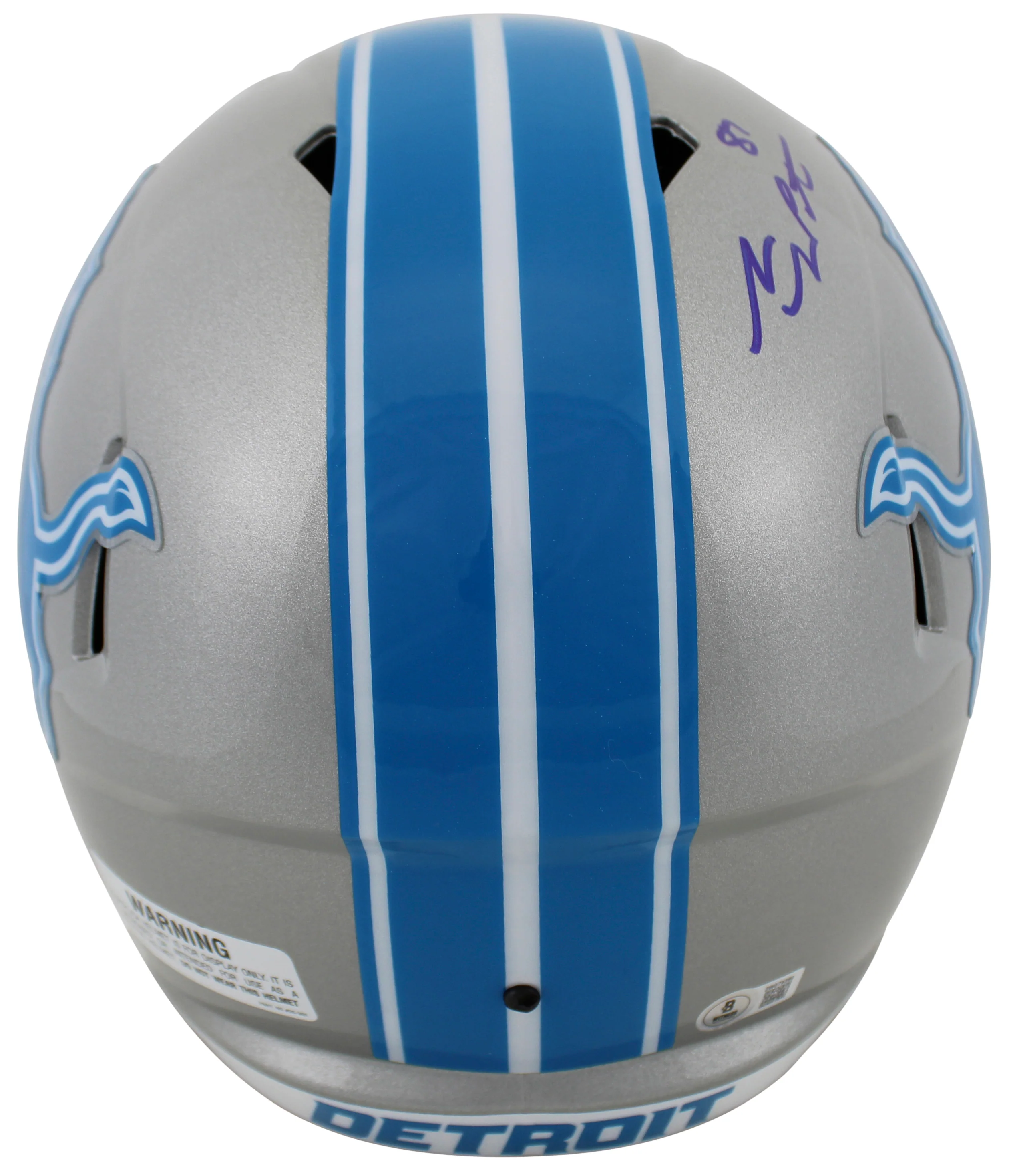 Lions Sam LaPorta Authentic Signed Full Size Speed Rep Helmet BAS Witnessed - Image 3