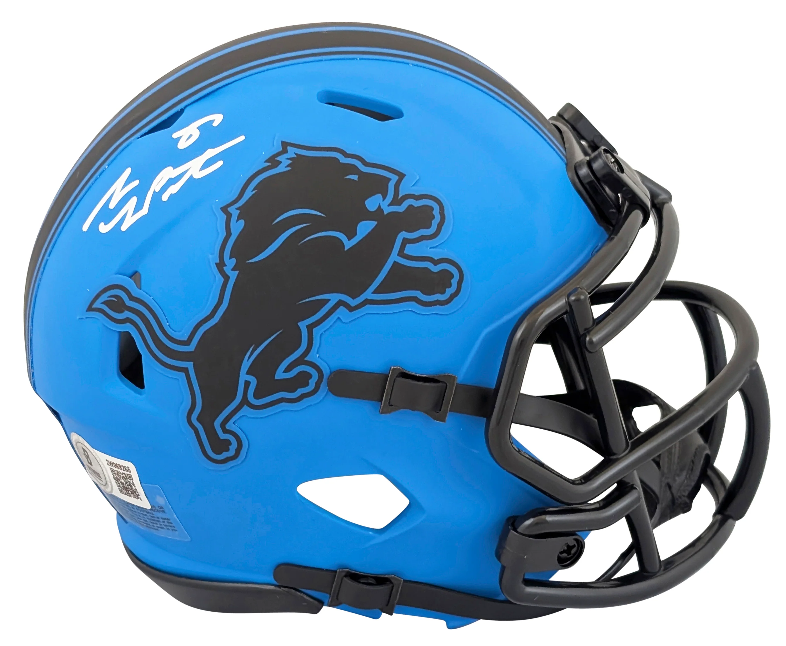 Lions Sam LaPorta Authentic Signed Rave Speed Mini Helmet W/ Case BAS Witnessed - Image 3