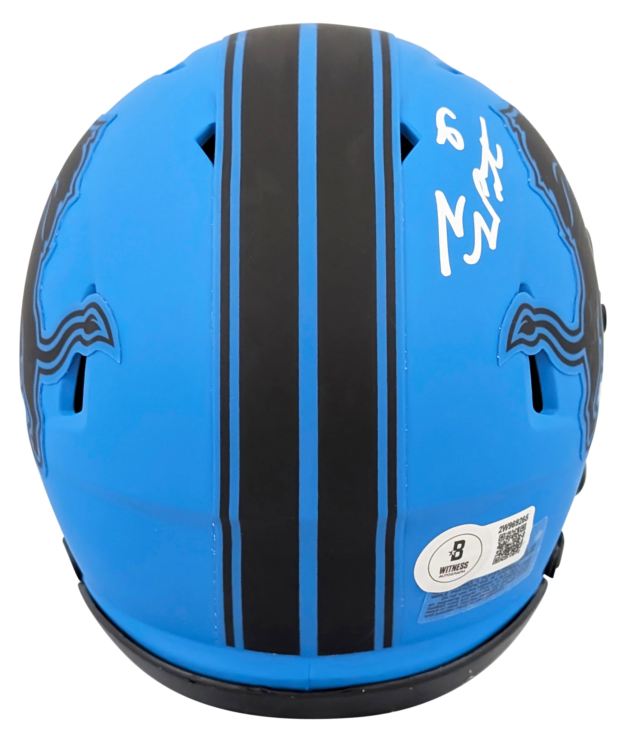 Lions Sam LaPorta Authentic Signed Rave Speed Mini Helmet W/ Case BAS Witnessed - Image 4