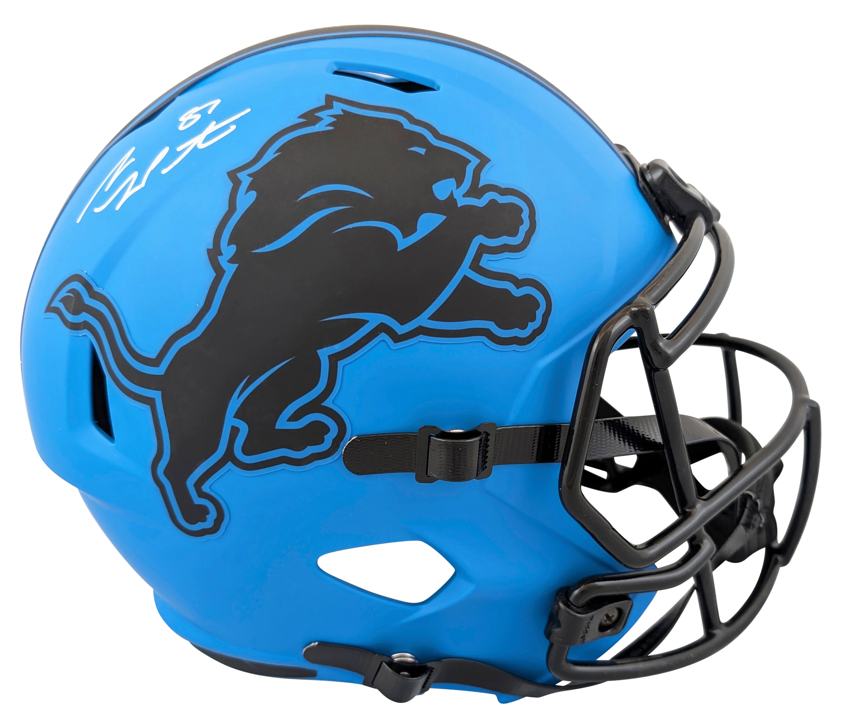 Lions Sam LaPorta Signed Rave Full Size Speed Rep Helmet W/ Case BAS Witnessed - Image 3