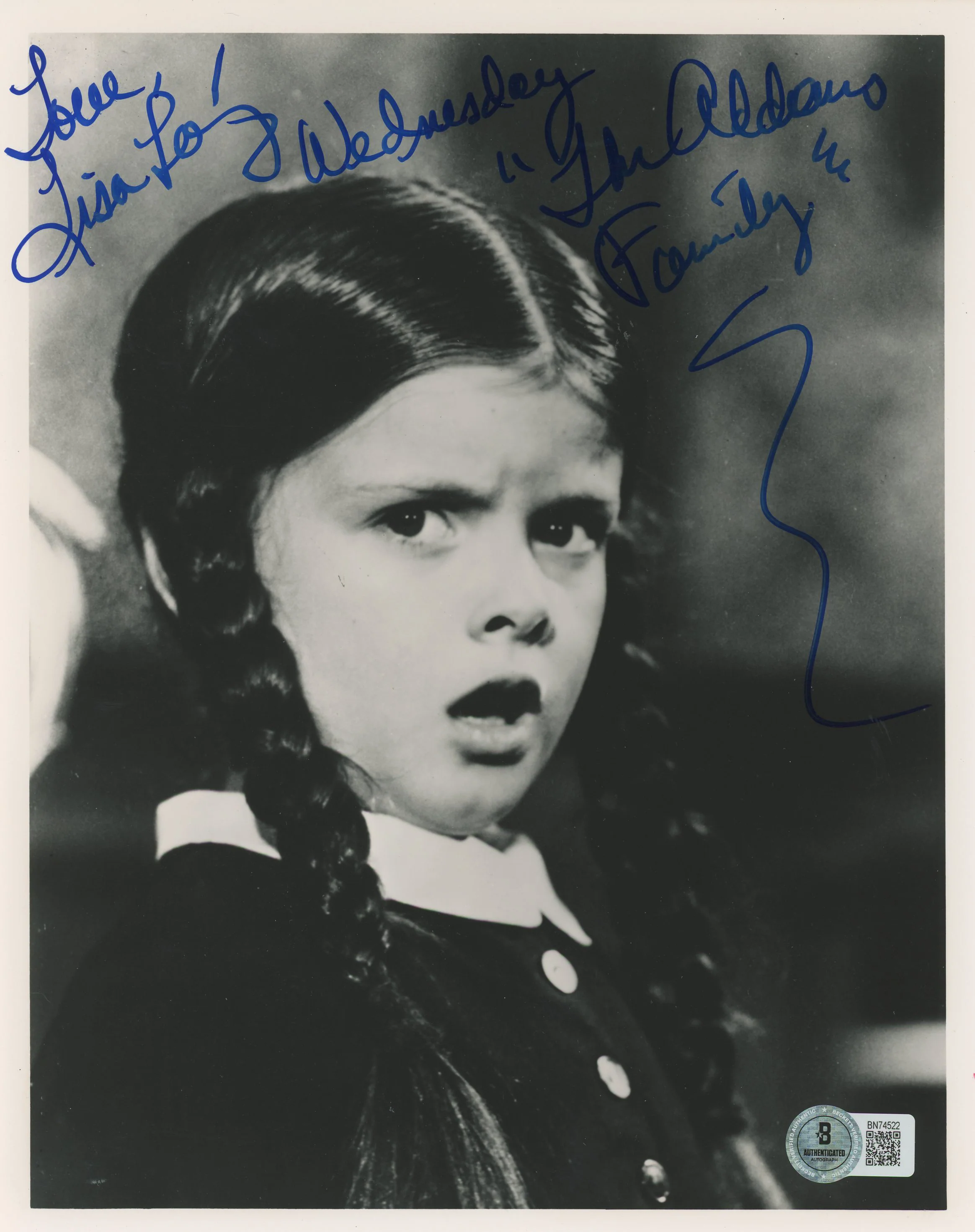 Lisa Loring The Addams Family "Wednesday" Signed 8x10 Photo BAS #BN74522 - Image 2