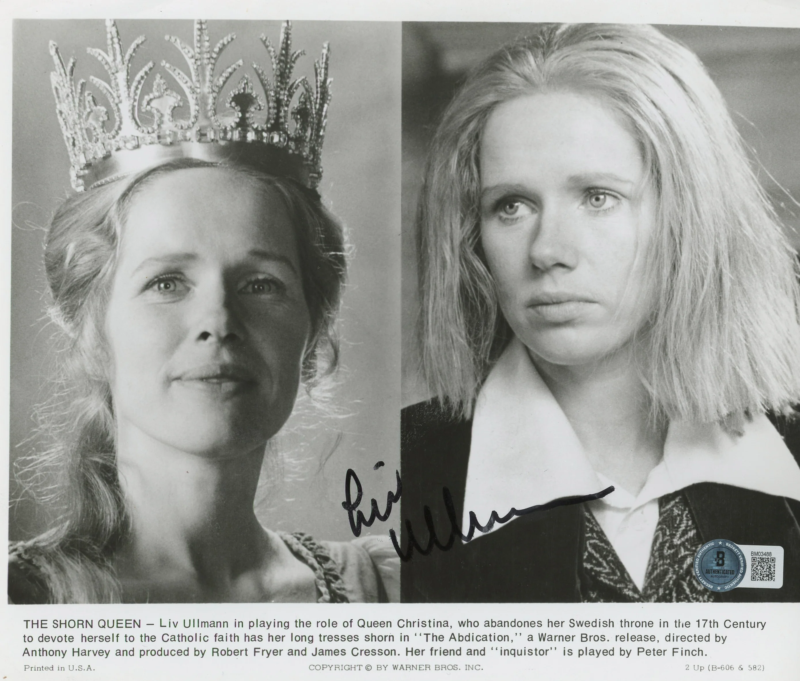 Liv Ullmann The Abdication Authentic Signed 8x10 Photo Autographed BAS #BM03488 - Image 2